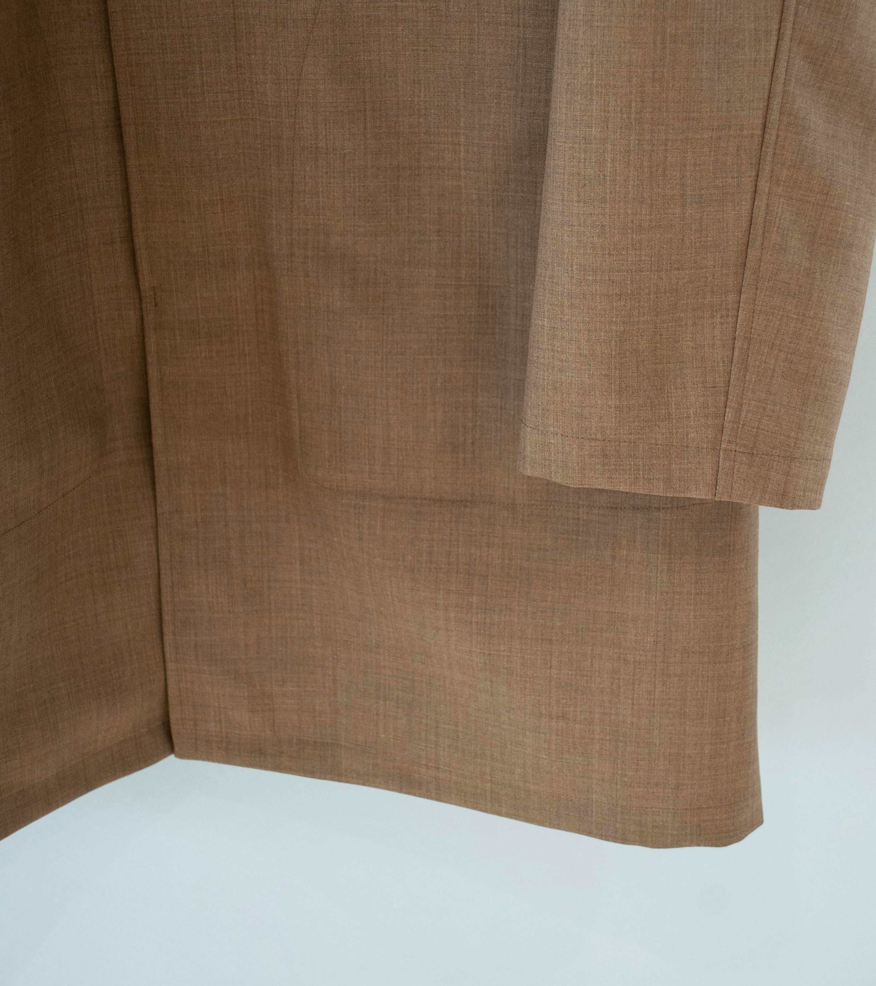 Auralee 'Bonded Tropical Wool Short Coat' (Top Brown) - Image 3
