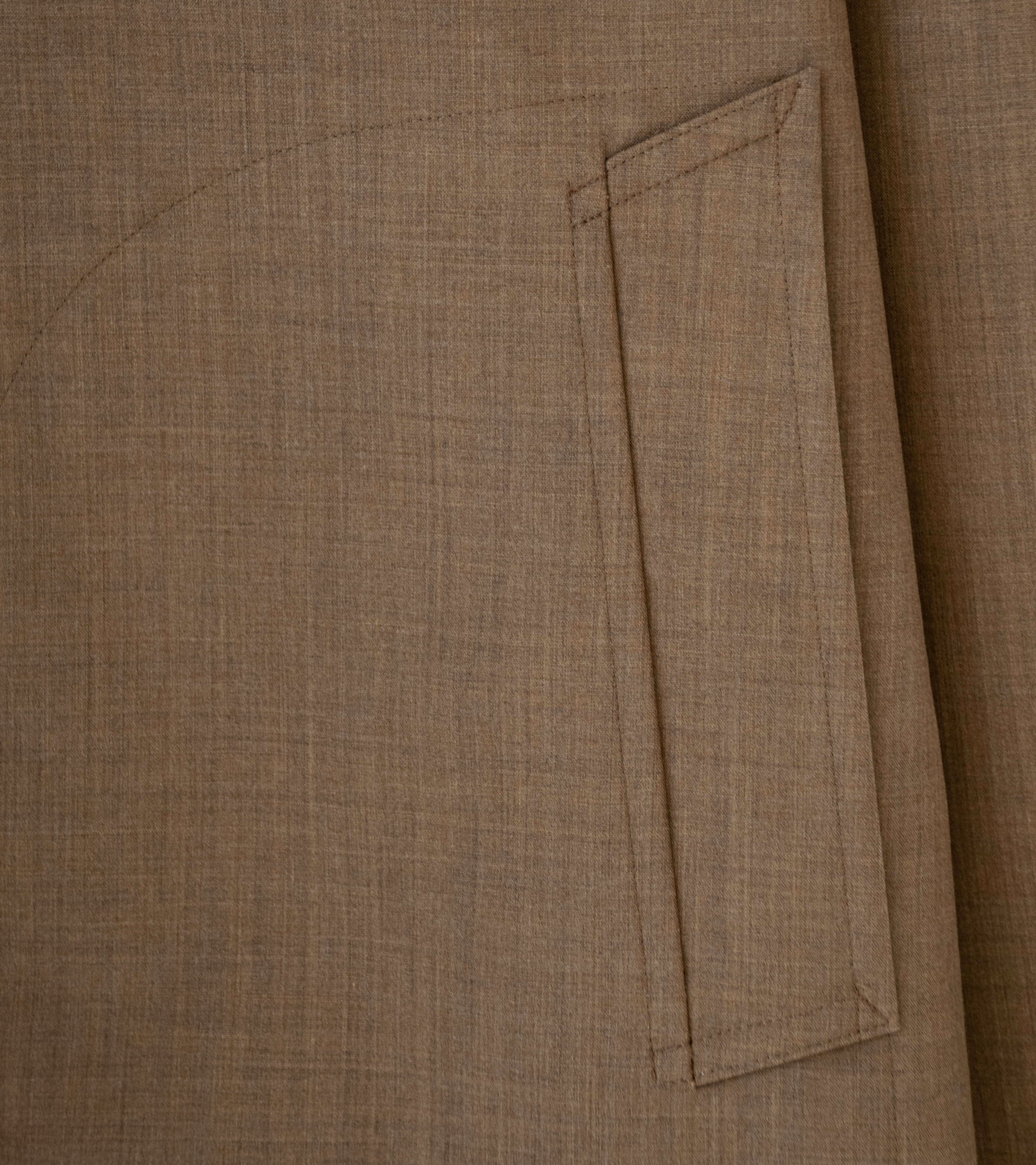 Auralee 'Bonded Tropical Wool Short Coat' (Top Brown) - Image 4