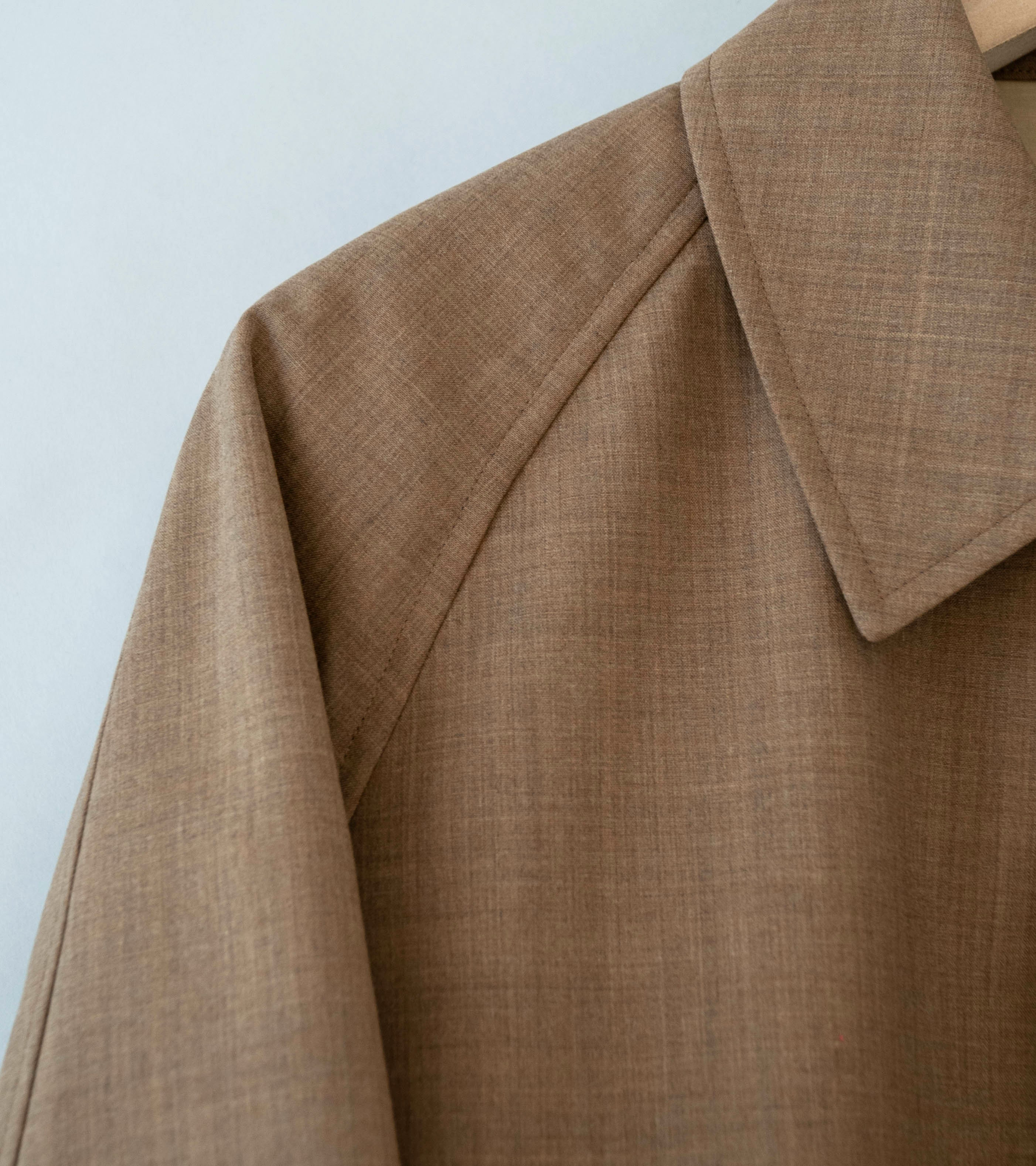 Auralee 'Bonded Tropical Wool Short Coat' (Top Brown) - Image 5