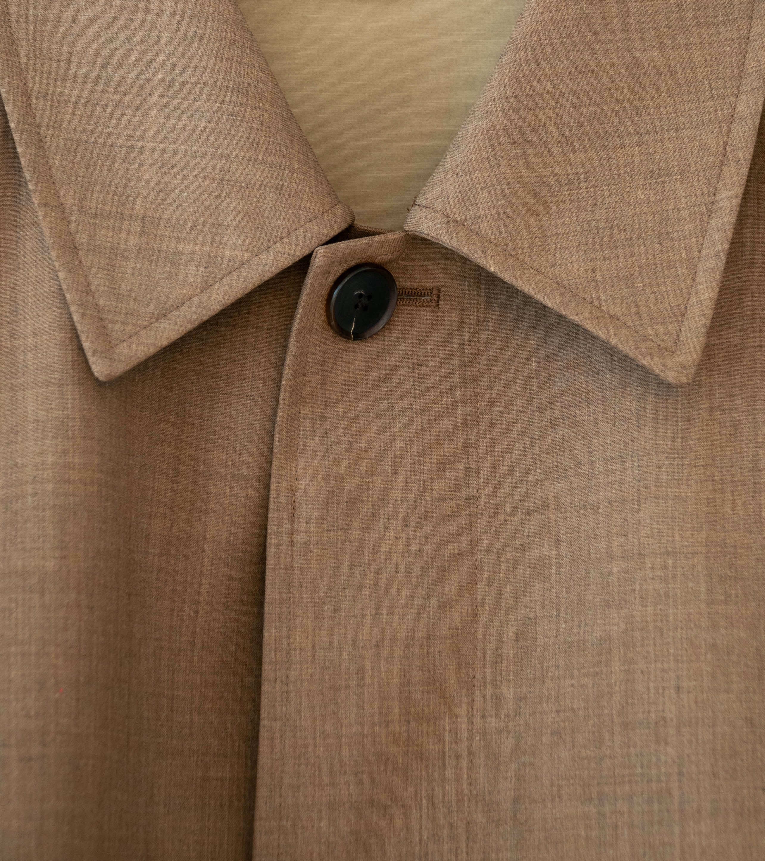 Auralee 'Bonded Tropical Wool Short Coat' (Top Brown) - Image 6