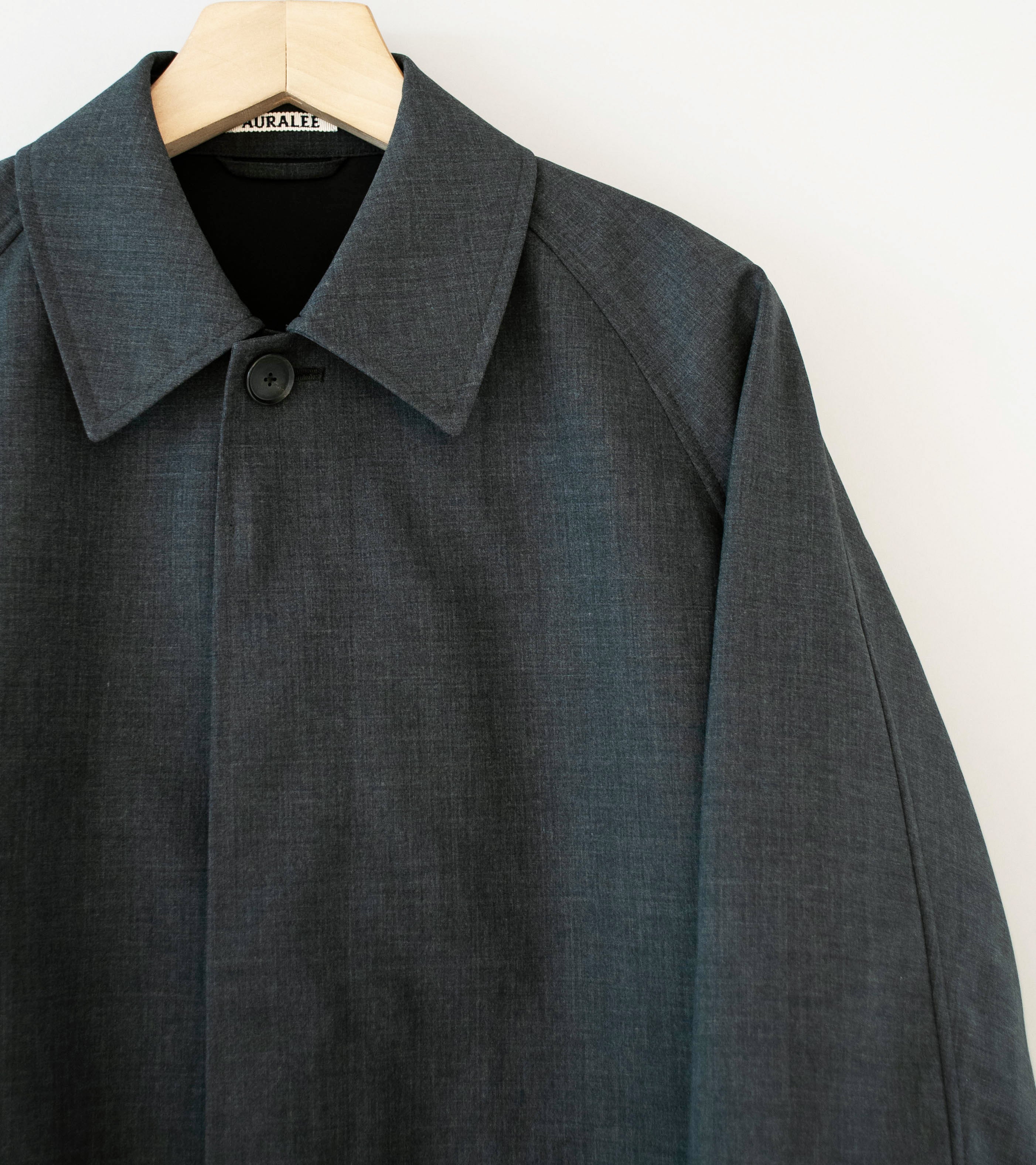 Auralee 'Bonded Tropical Wool Short Coat' (Top Charcoal) - Image 2
