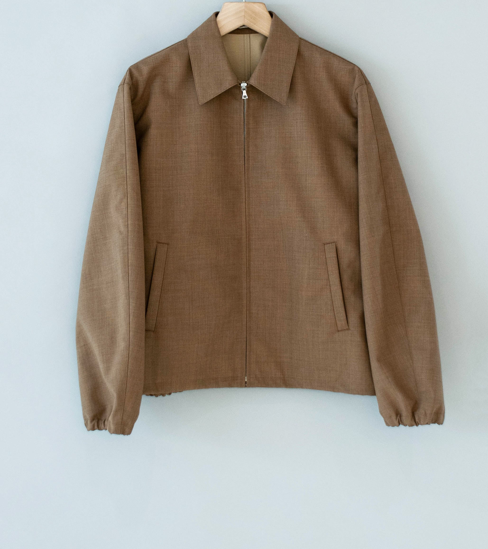 Auralee 'Bonded Tropical Wool Zip Blouson' (Top Brown)