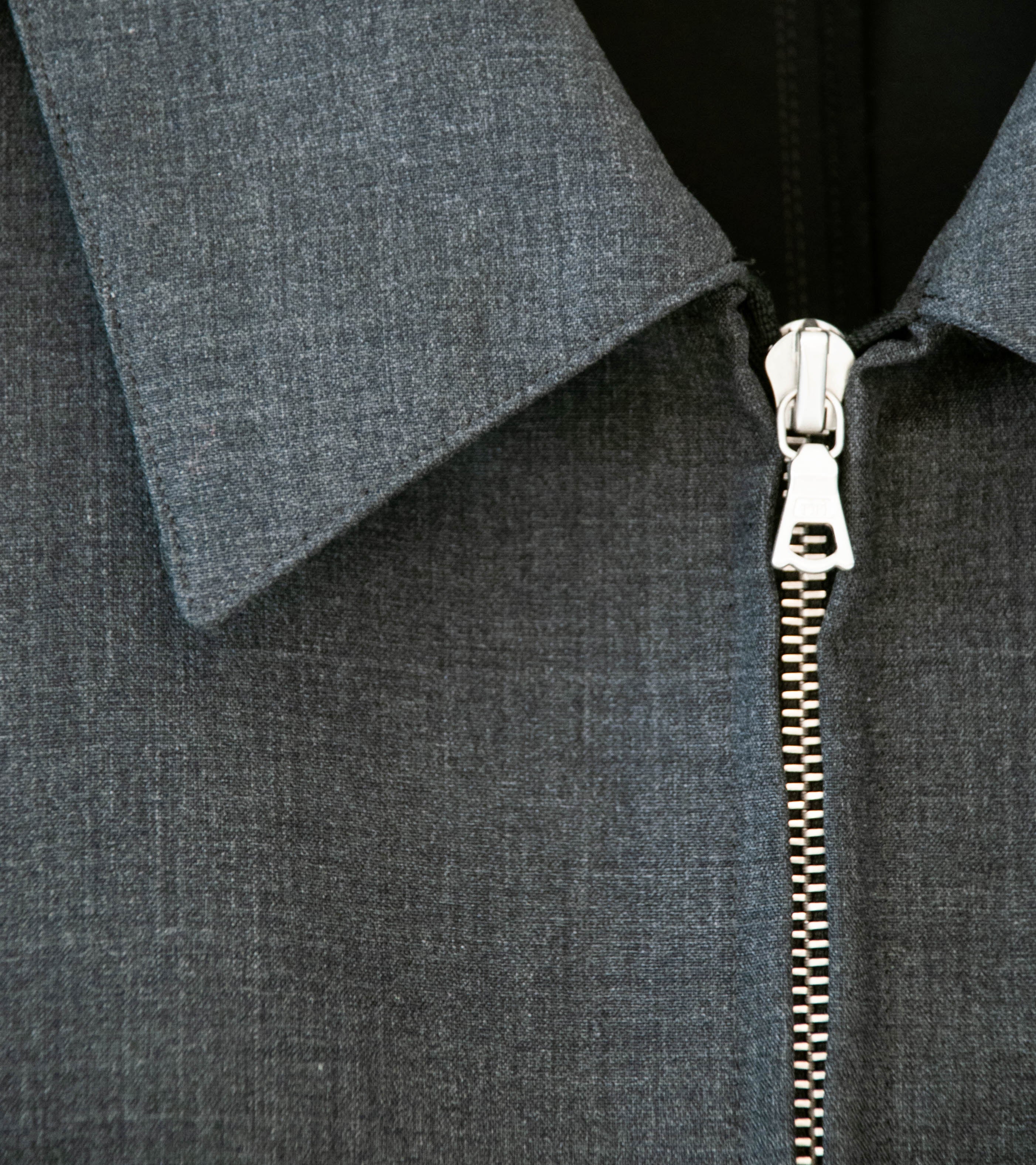 Auralee 'Bonded Tropical Wool Zip Blouson' (Top Charcoal) - Image 7