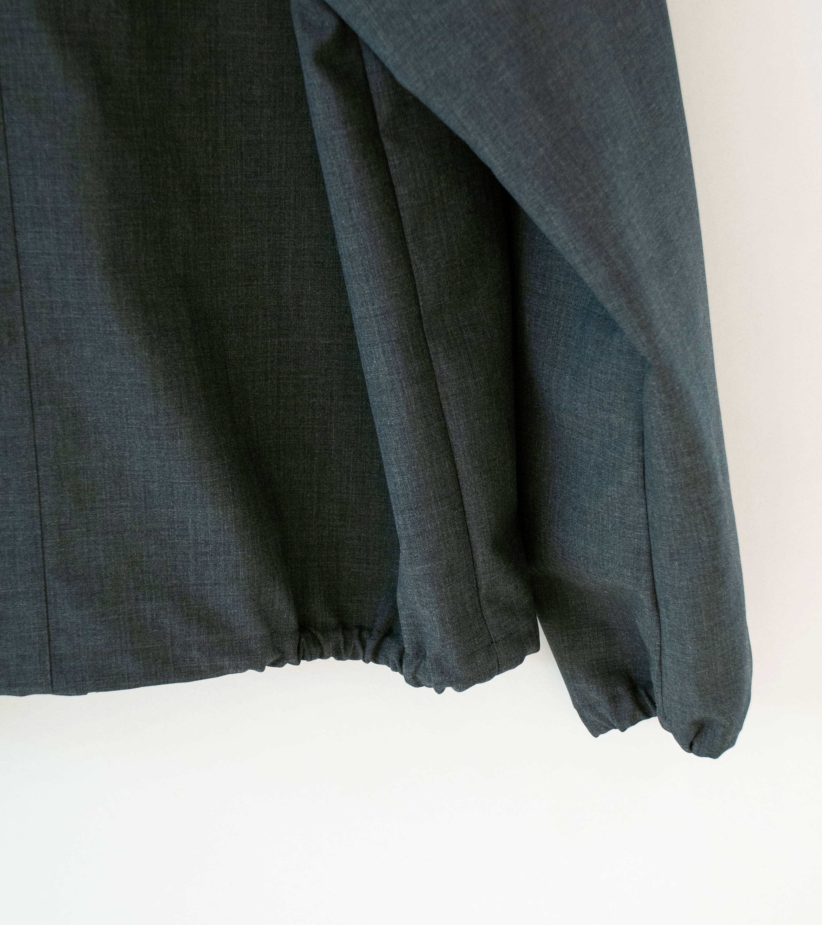 Auralee 'Bonded Tropical Wool Zip Blouson' (Top Charcoal) - Image 9
