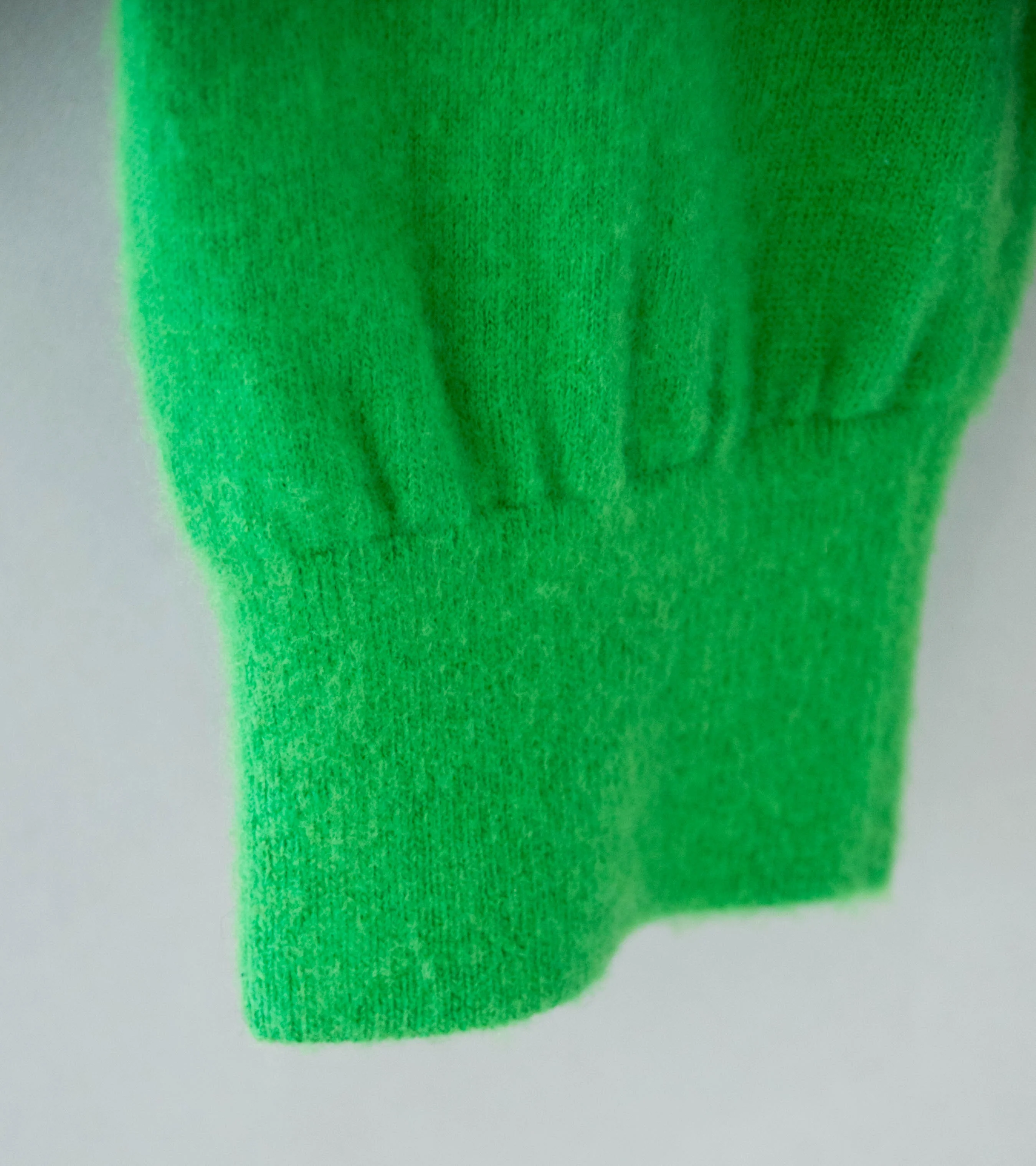 Auralee 'Brushed Cashmere Cotton Knit Cardigan' (Green) - Image 5