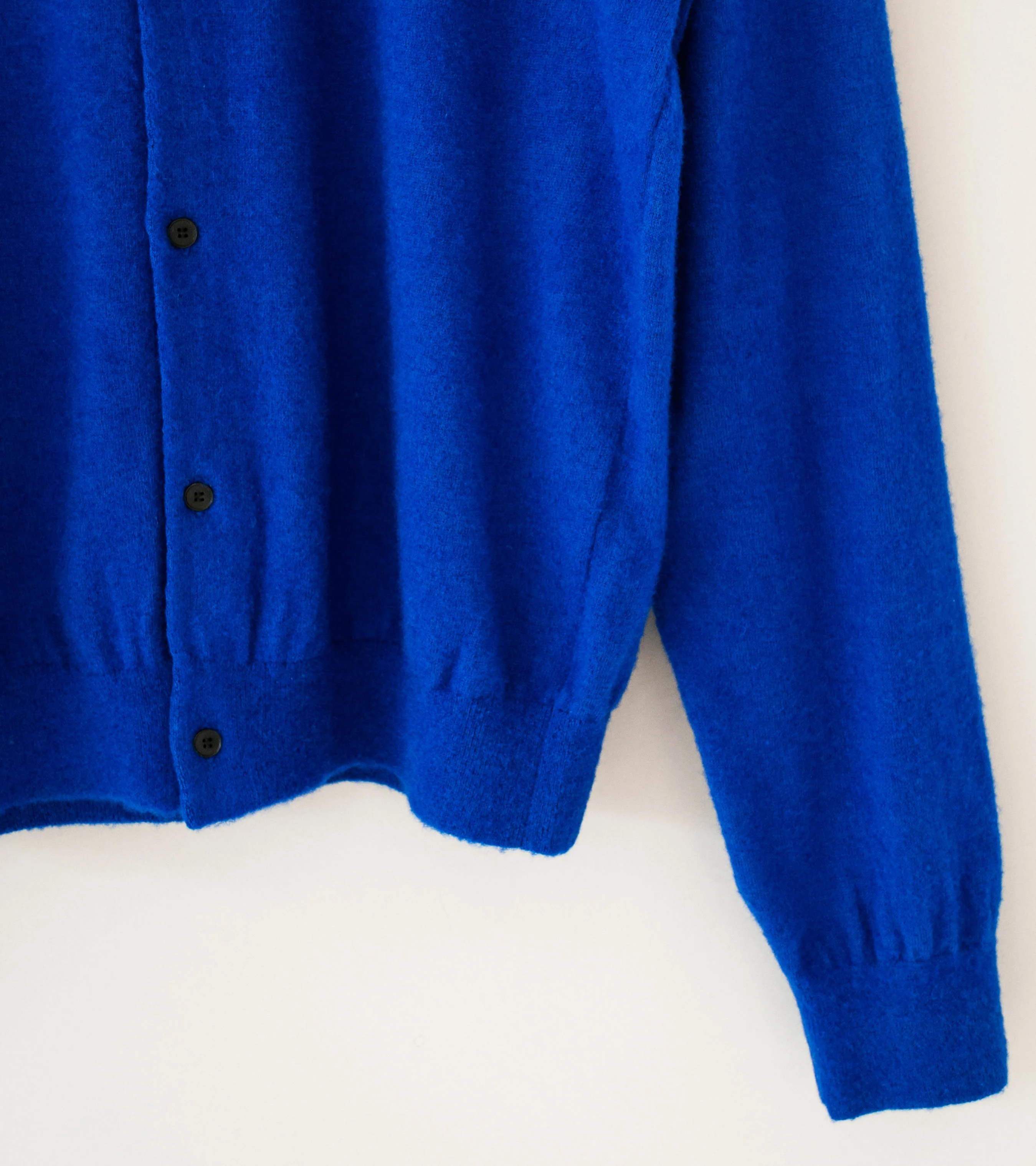 Auralee 'Brushed Cashmere Cotton Knit Cardigan' (Royal Blue) - Image 3