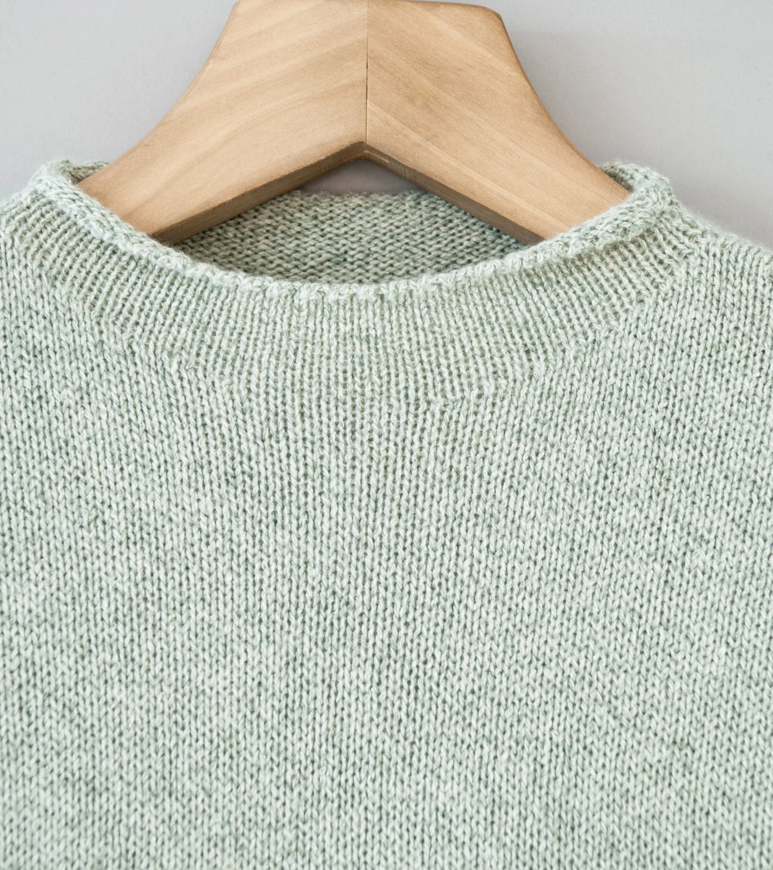 Auralee 'Cashmere Silk Melange Knit P/O' (Mix Mint Gray) - Image 6
