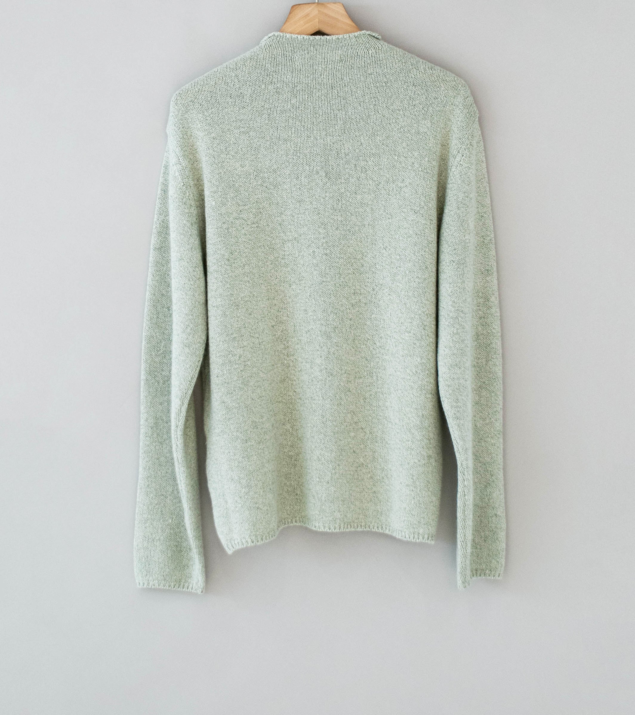 Auralee 'Cashmere Silk Melange Knit P/O' (Mix Mint Gray) - Image 8