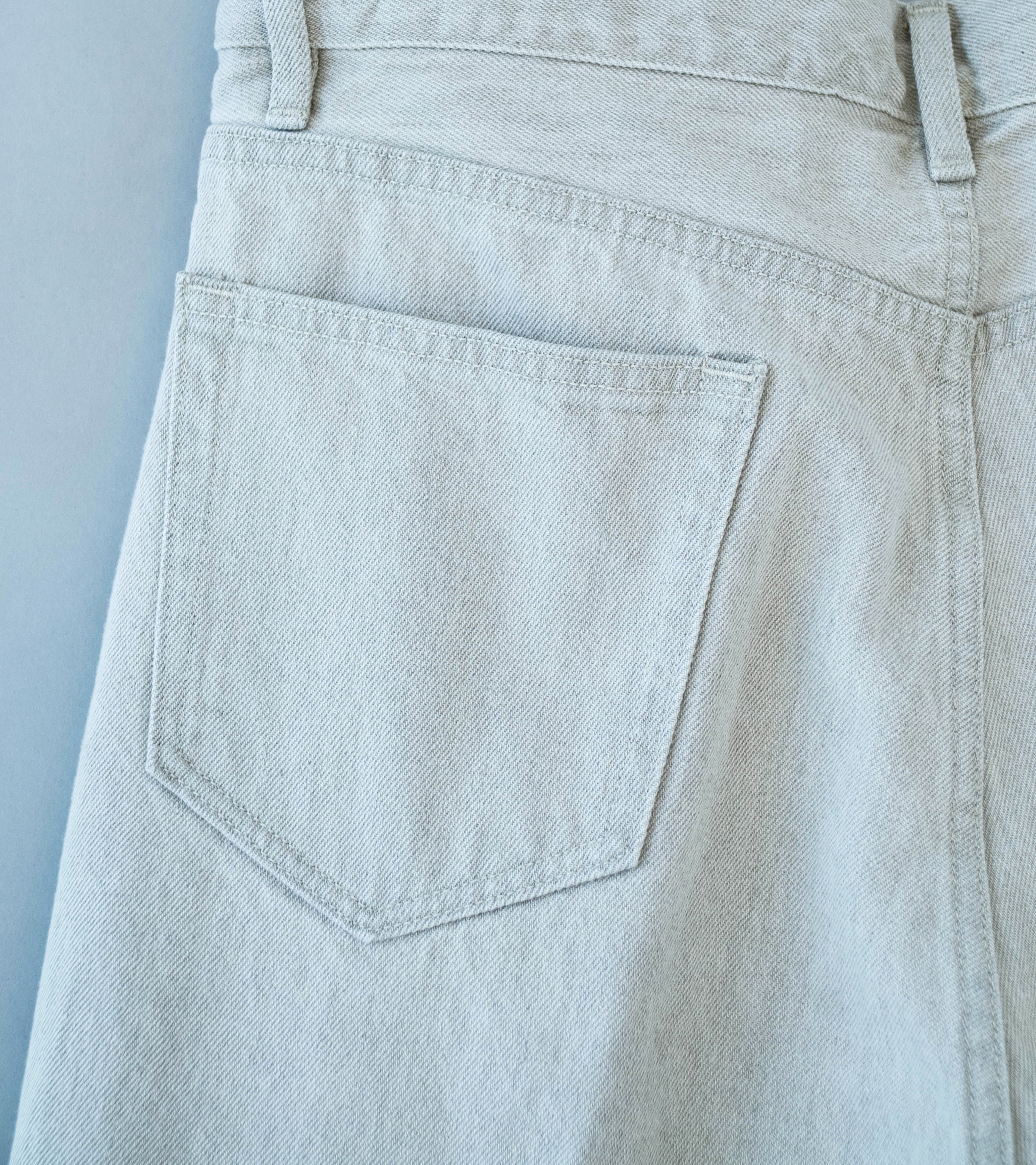 Auralee 'Faded Hard Twist Brown Denim 5P Pants' (Light Gray) - Image 6