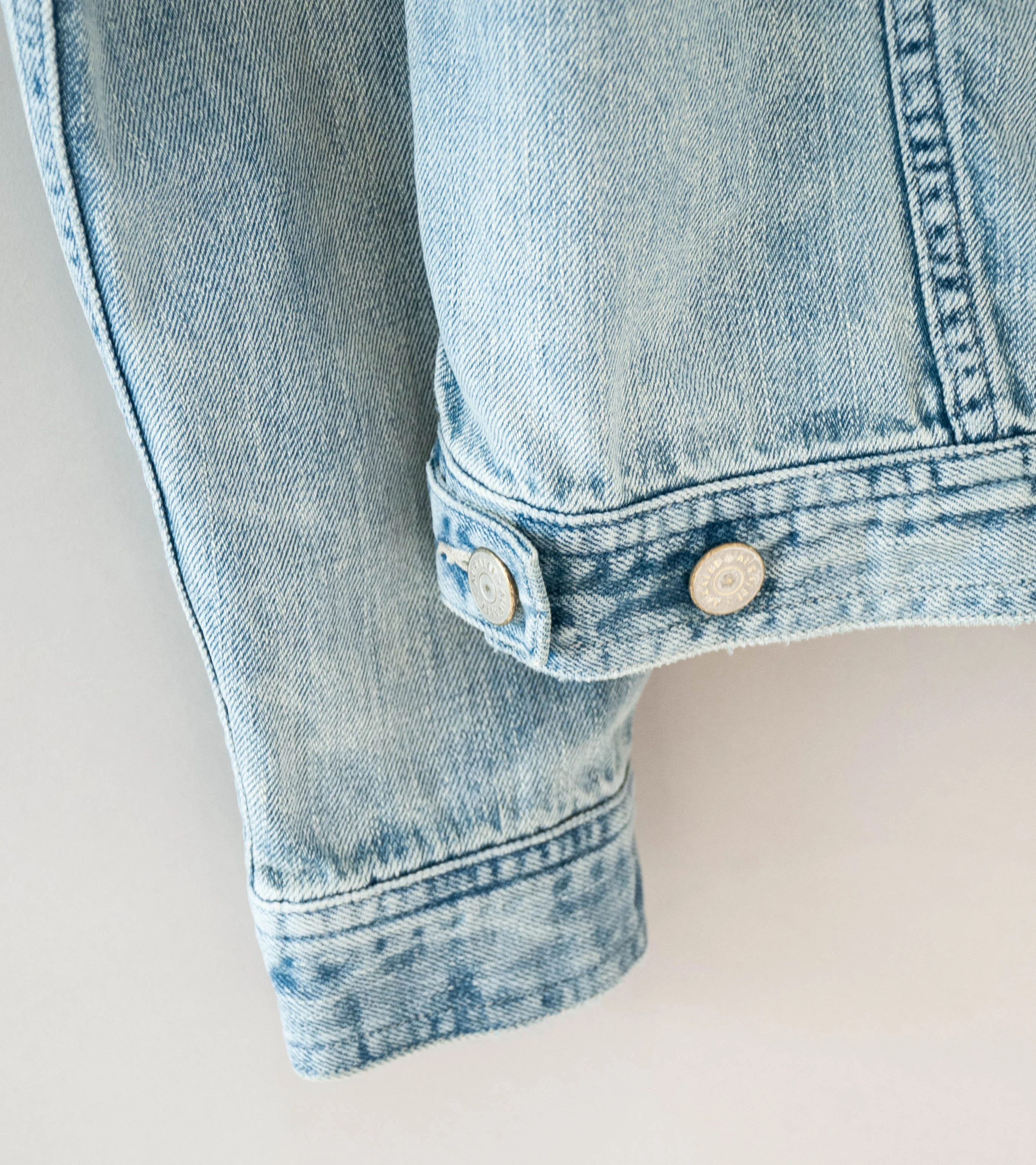 Auralee 'Faded Selvedge Light Denim Blouson' (Light Indigo) - Image 10