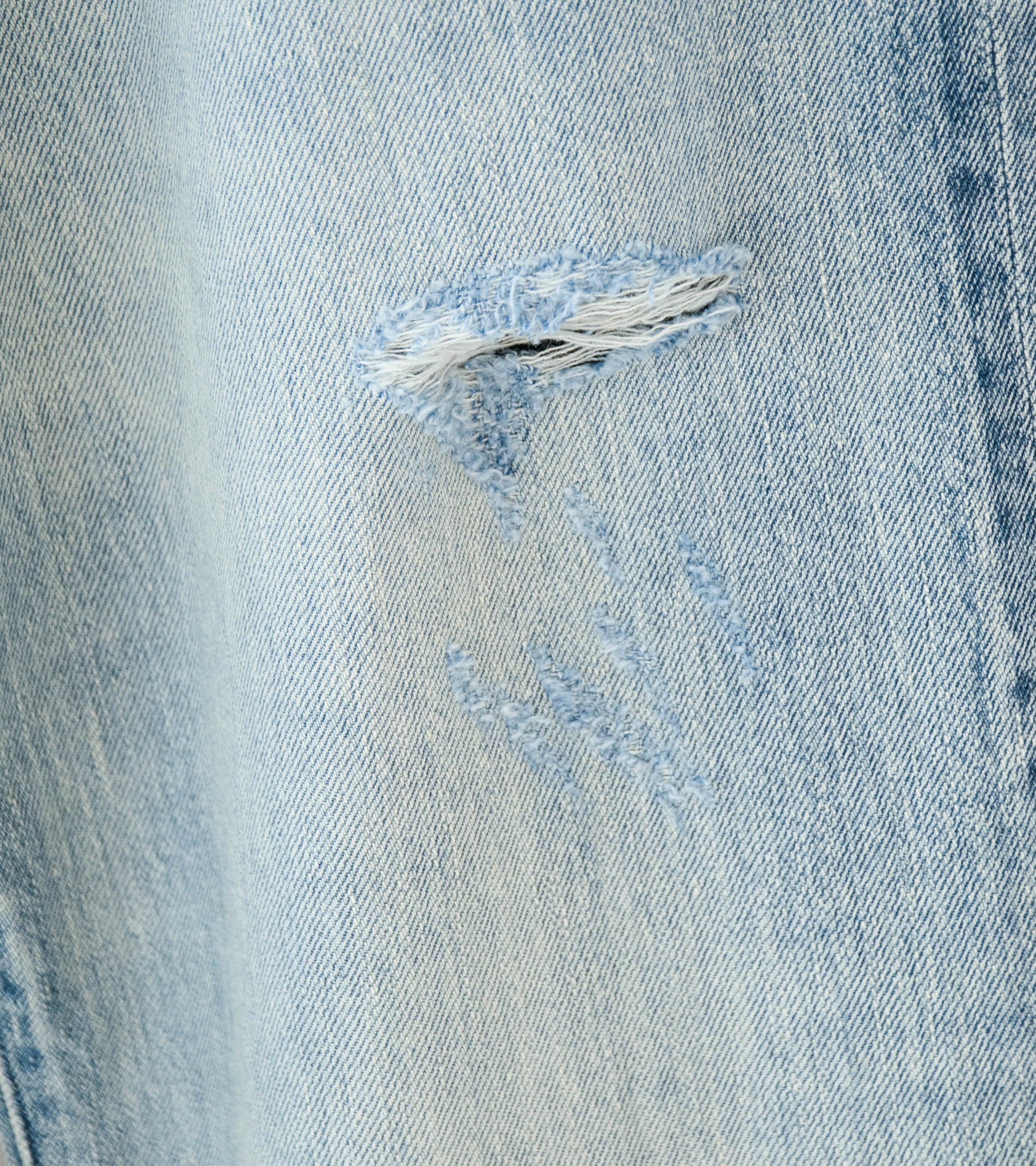 Auralee 'Faded Selvedge Light Denim Pants' (Light Indigo) - Image 5