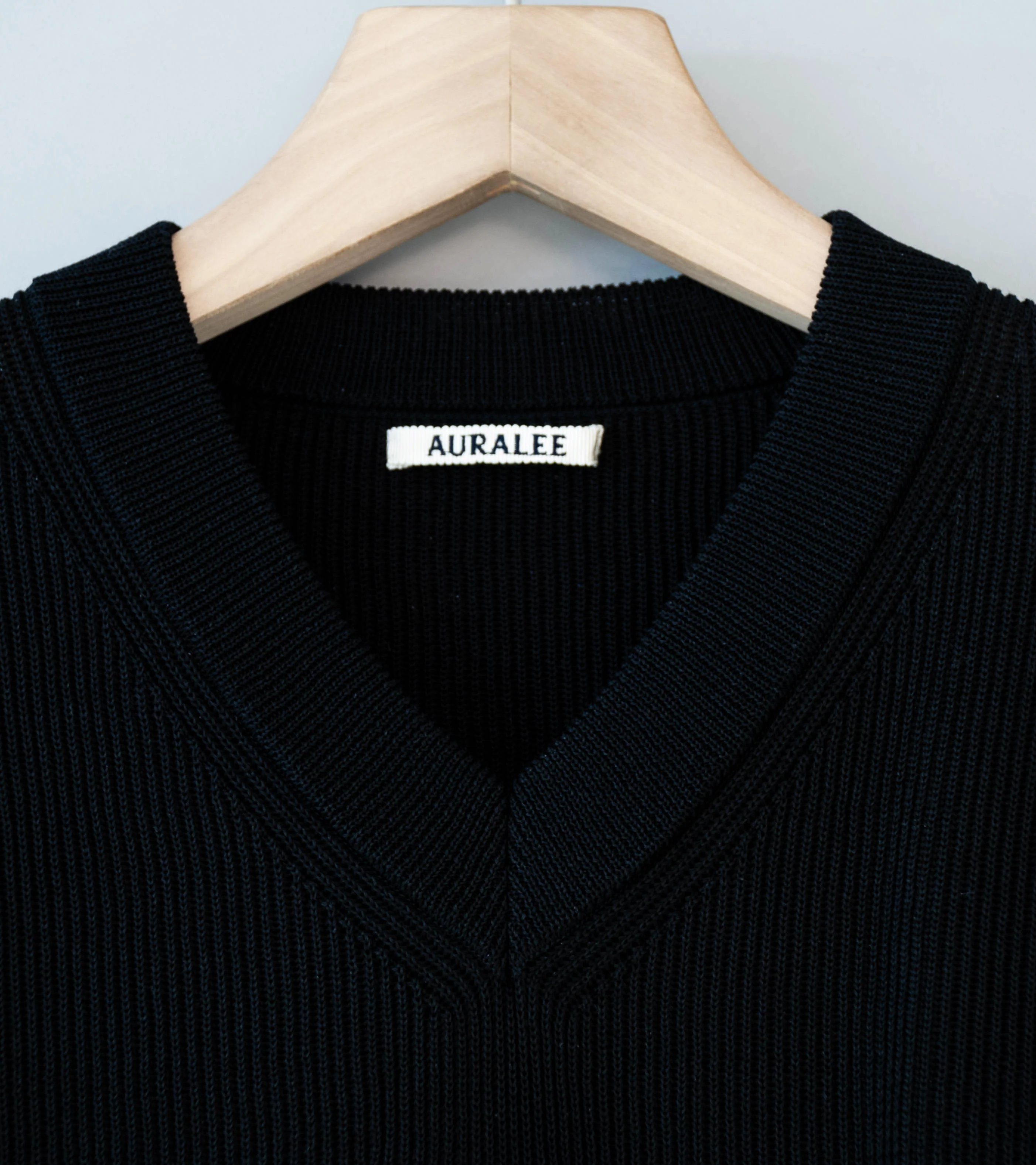 Auralee 'Flat Yarn Rib Knit Vest' (Black) - Image 5