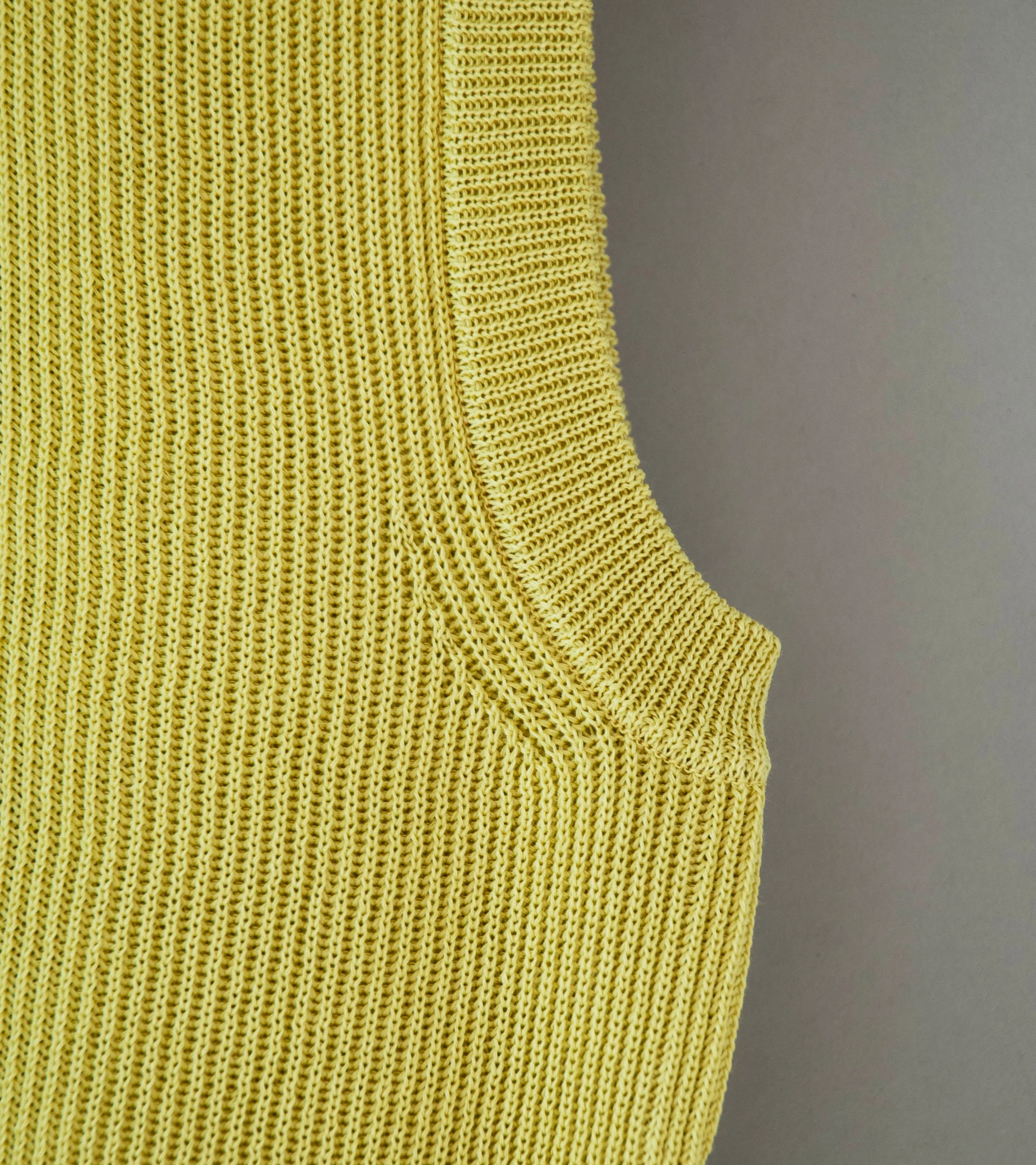 Auralee 'Flat Yarn Rib Knit Vest' (Dusty Yellow) - Image 3