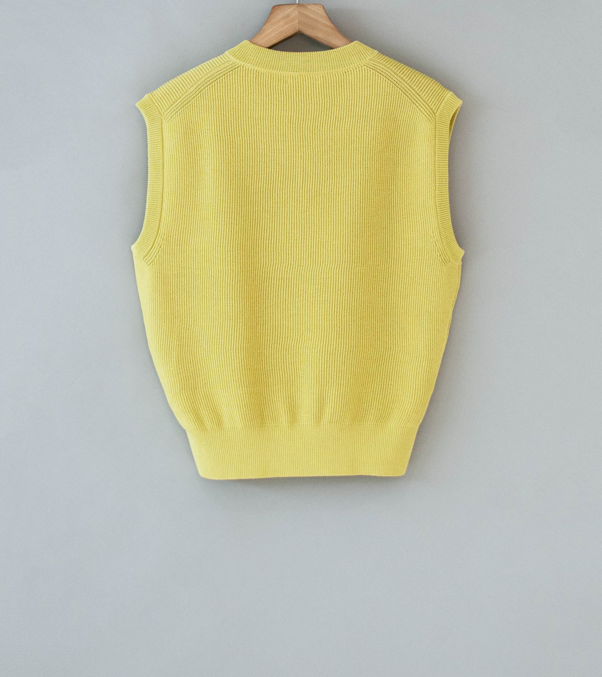 Auralee 'Flat Yarn Rib Knit Vest' (Dusty Yellow) - Image 6