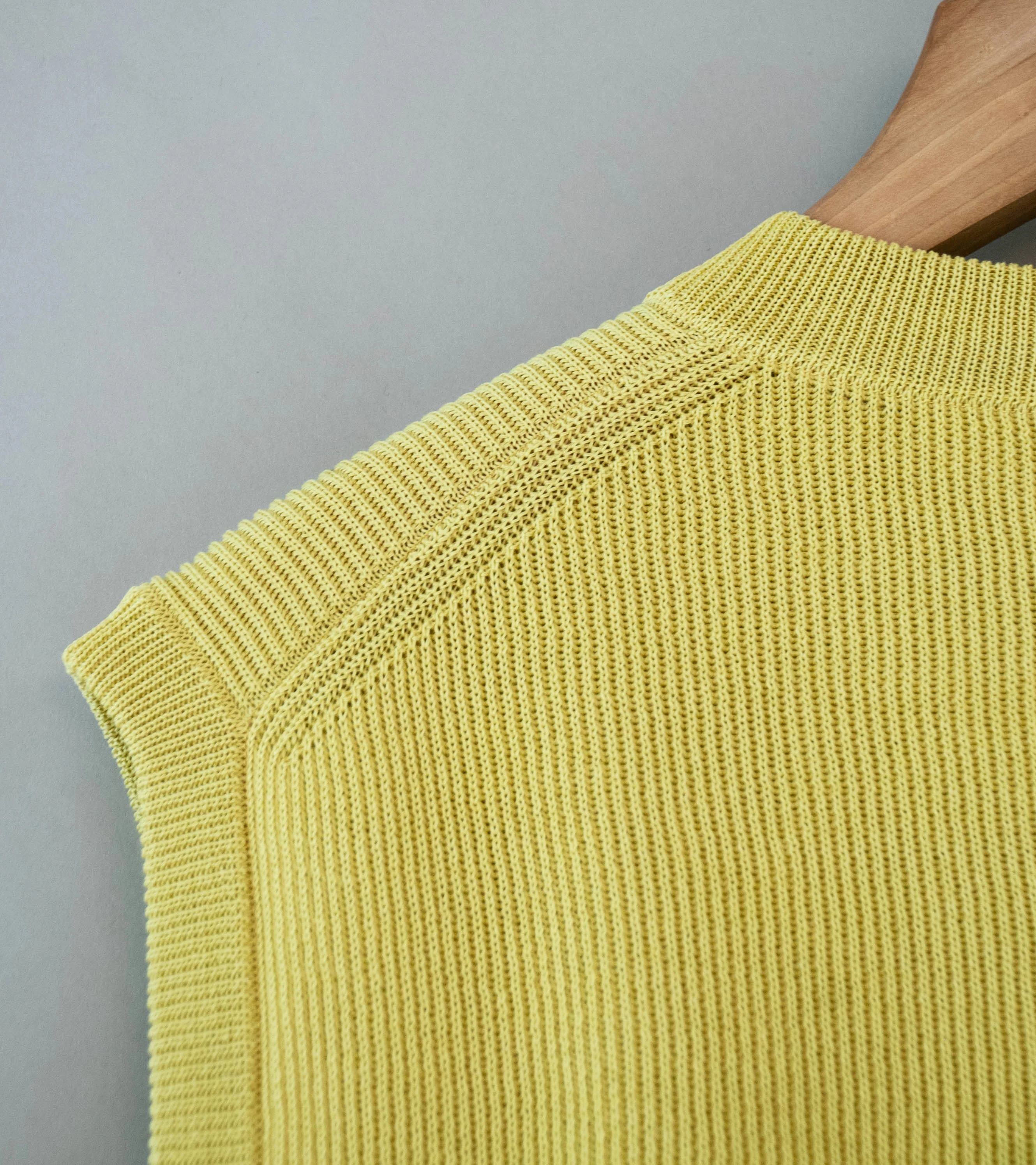 Auralee 'Flat Yarn Rib Knit Vest' (Dusty Yellow) - Image 7