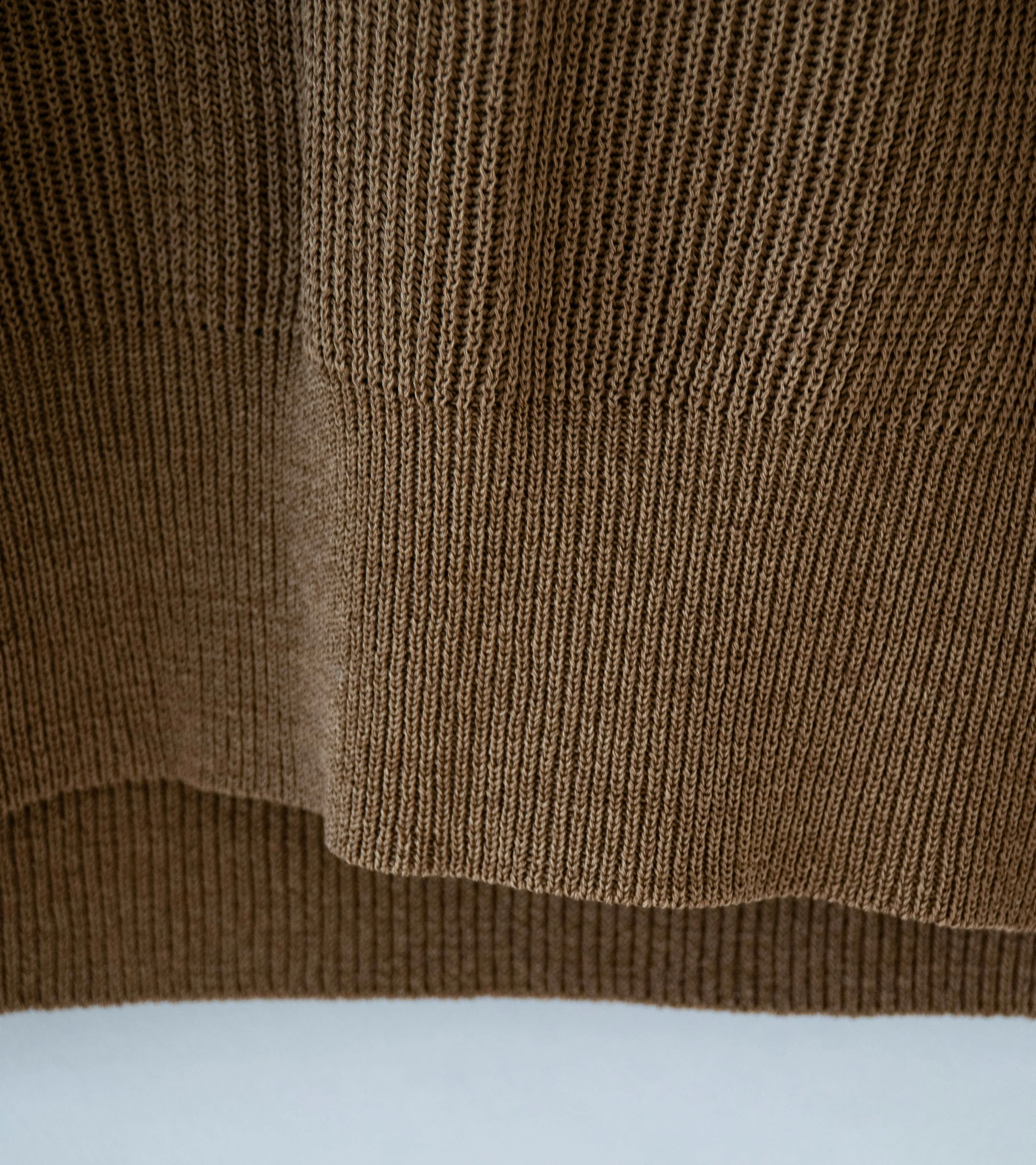 Auralee 'Flat Yarn Rib Knit Vest' (Light Brown) - Image 4
