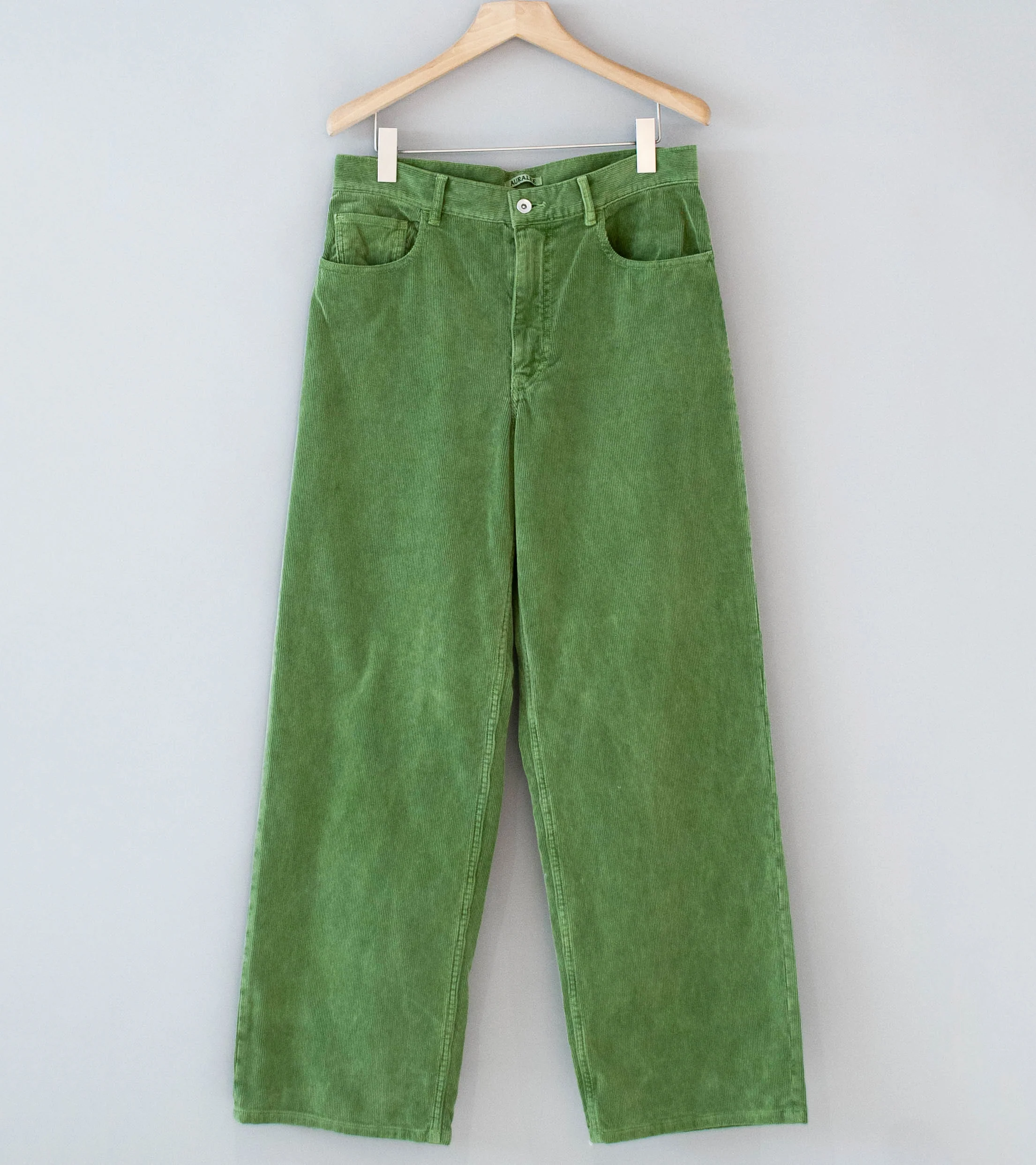 Auralee 'Garment Dyed Finx Corduroy 5P Wide Pants' (Dusty Green)