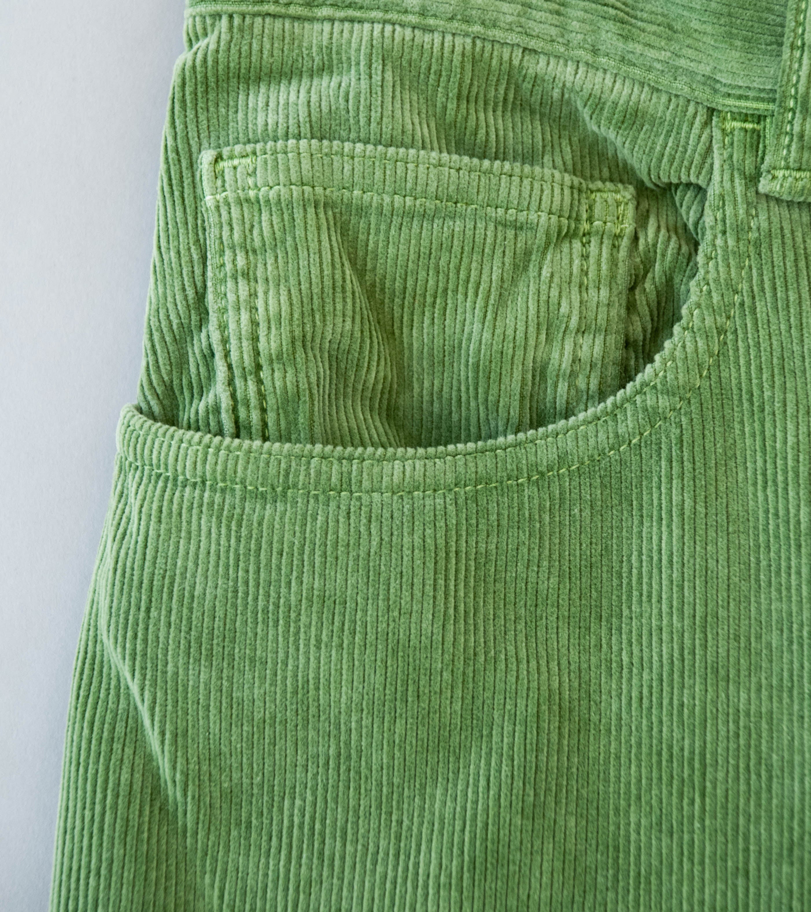 Auralee 'Garment Dyed Finx Corduroy 5P Wide Pants' (Dusty Green) - Image 3