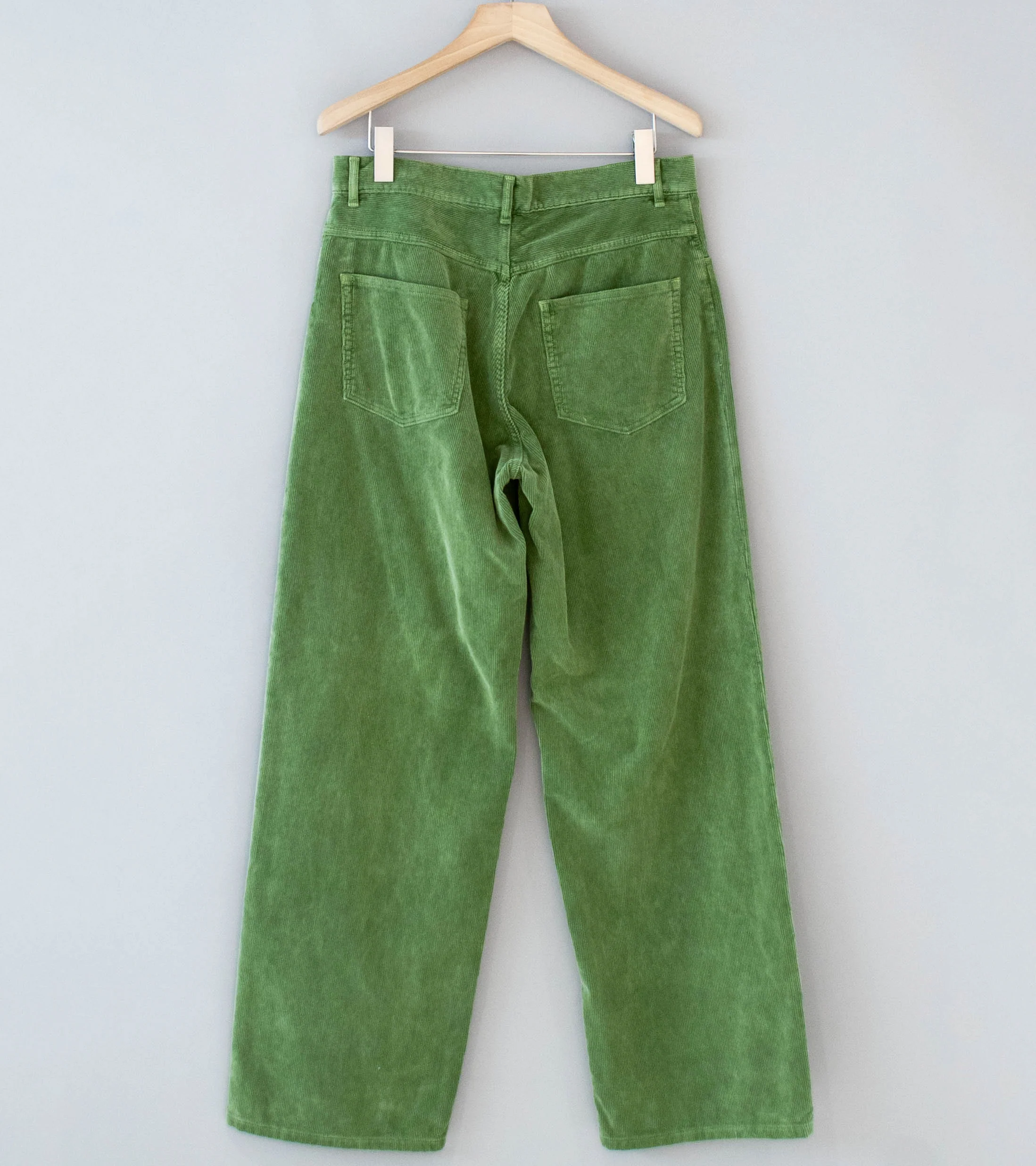 Auralee 'Garment Dyed Finx Corduroy 5P Wide Pants' (Dusty Green) - Image 5