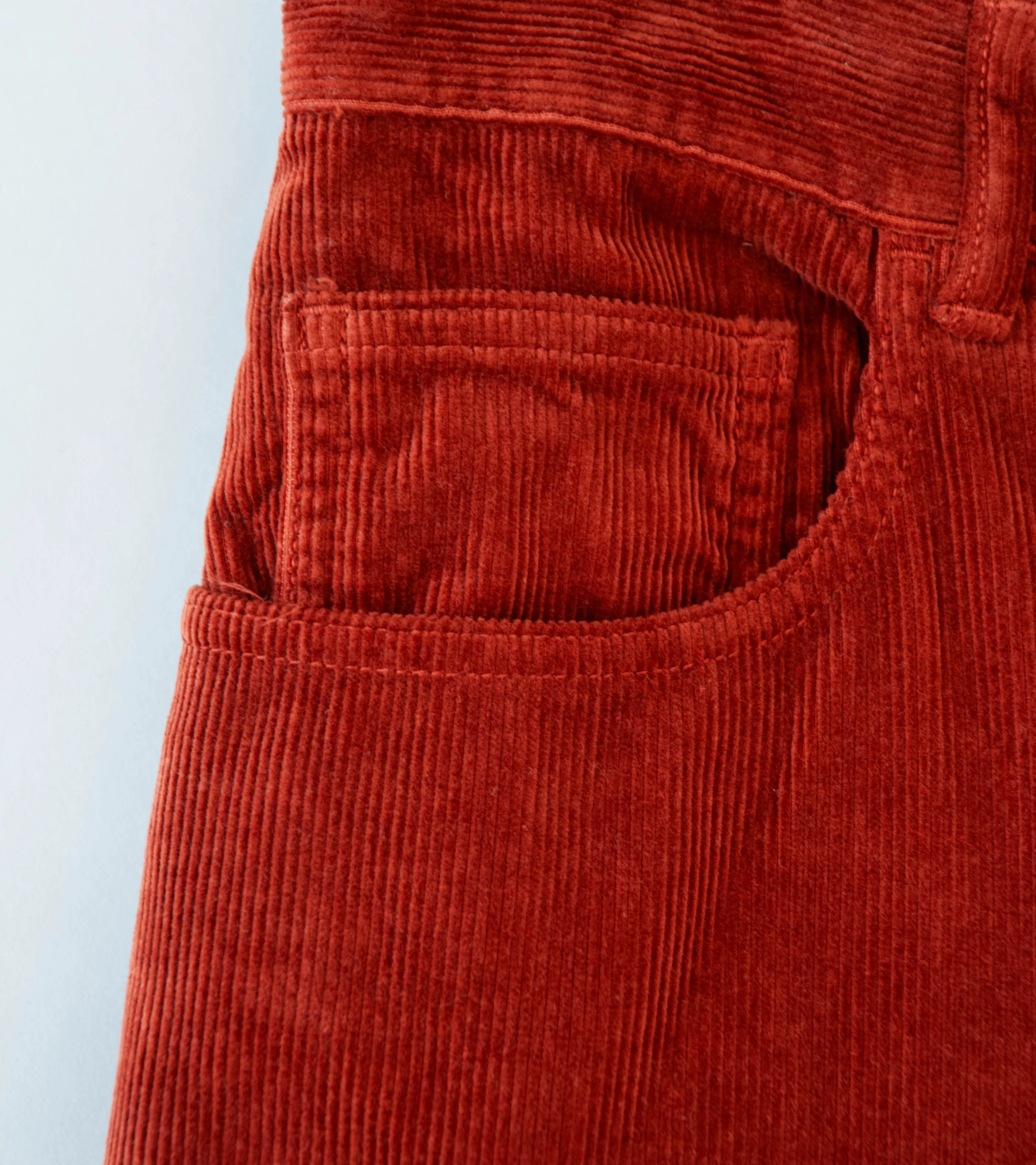 Auralee 'Garment Dyed Finx Corduroy 5P Wide Pants' (Red Brown) - Image 3
