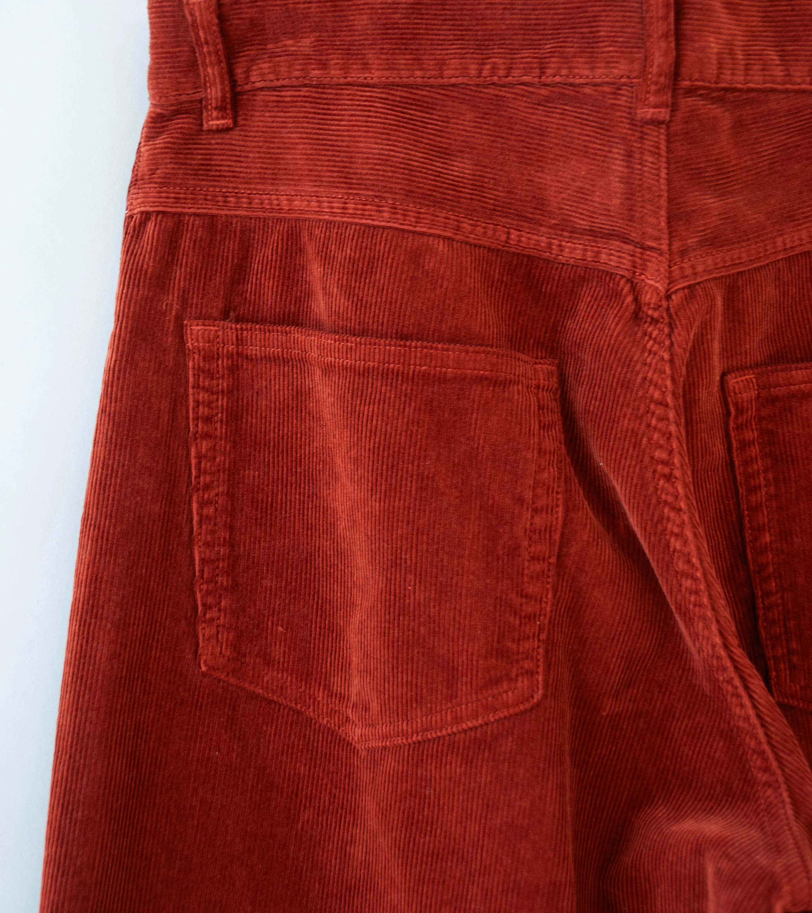 Auralee 'Garment Dyed Finx Corduroy 5P Wide Pants' (Red Brown) - Image 6