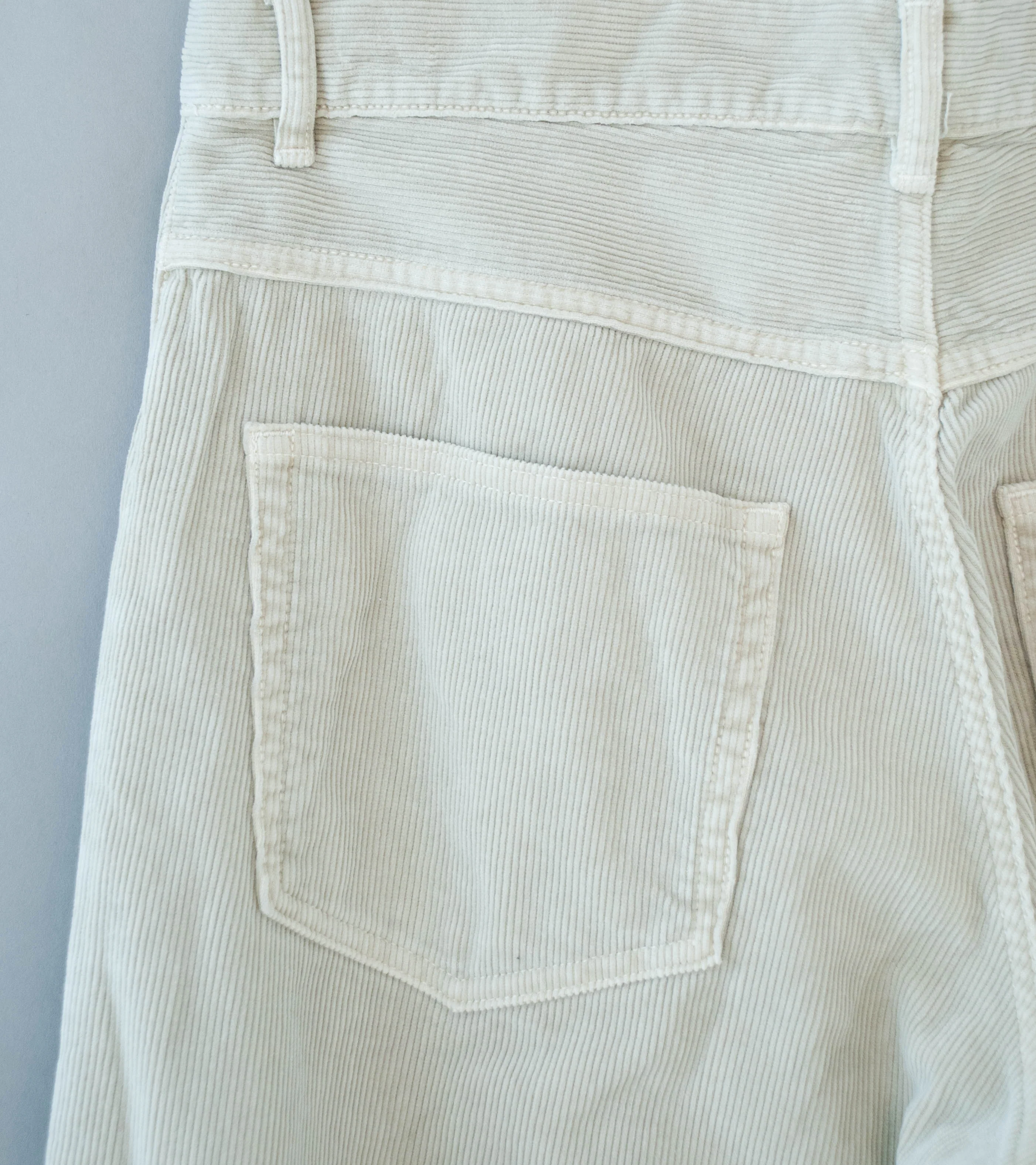 Auralee 'Garment Dyed Finx Corduroy 5P Wide Pants' (White Khaki) - Image 6