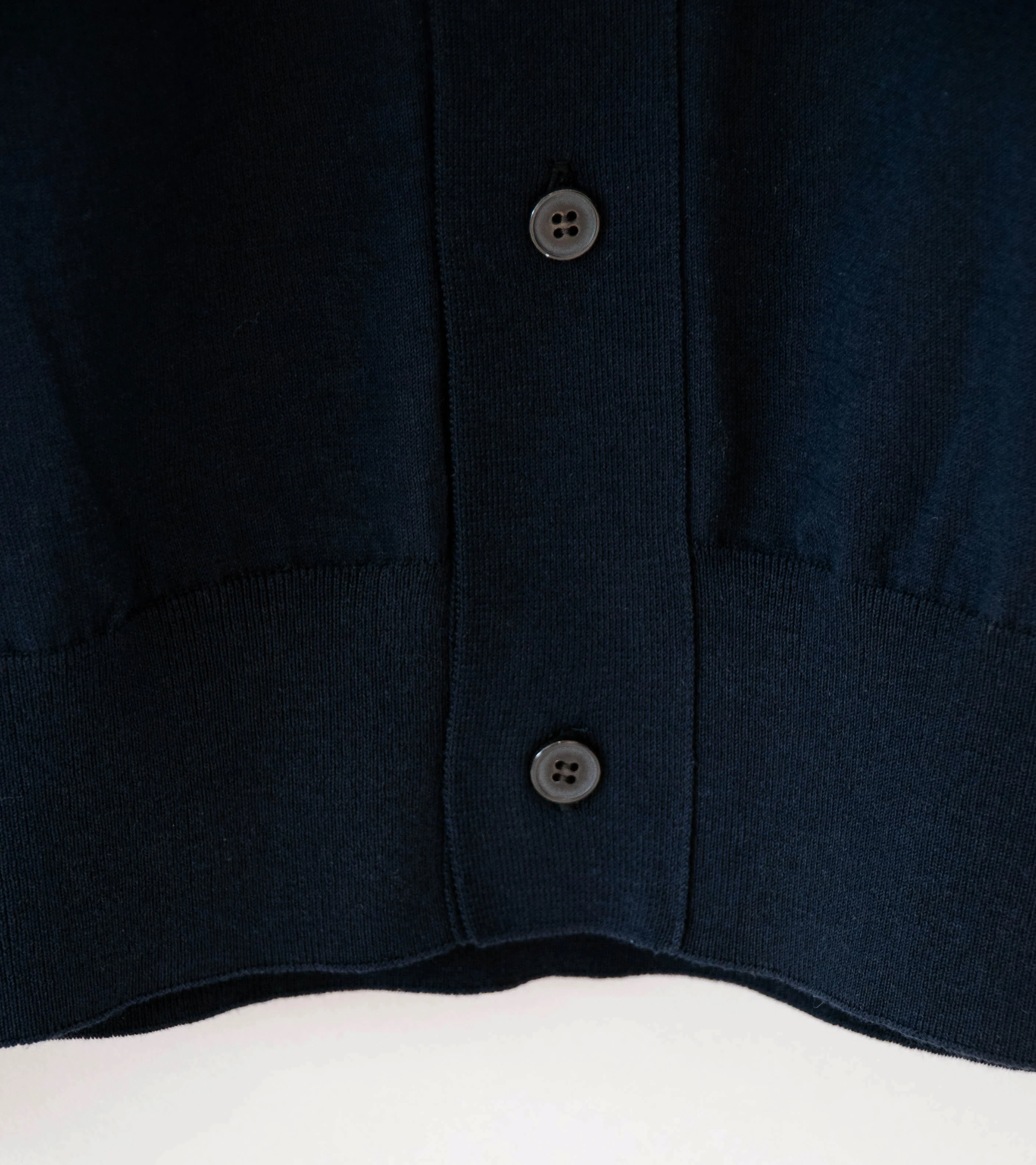 Auralee 'Giza High Gauge Knit Half Sleeved Cardigan' (Dark Navy) - Image 3