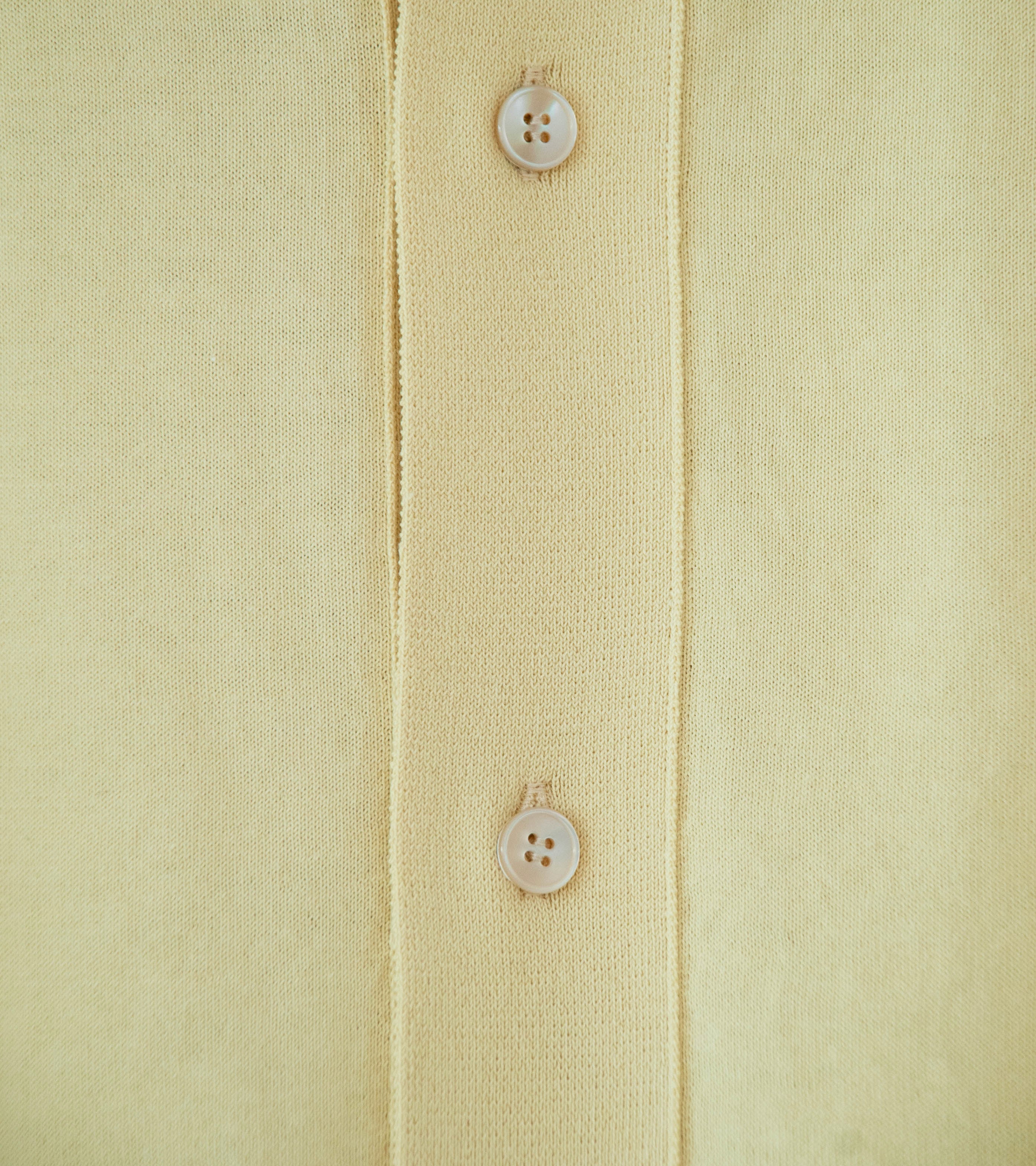 Auralee 'Giza High Gauge Knit Half Sleeved Cardigan' (Yellow Beige) - Image 4