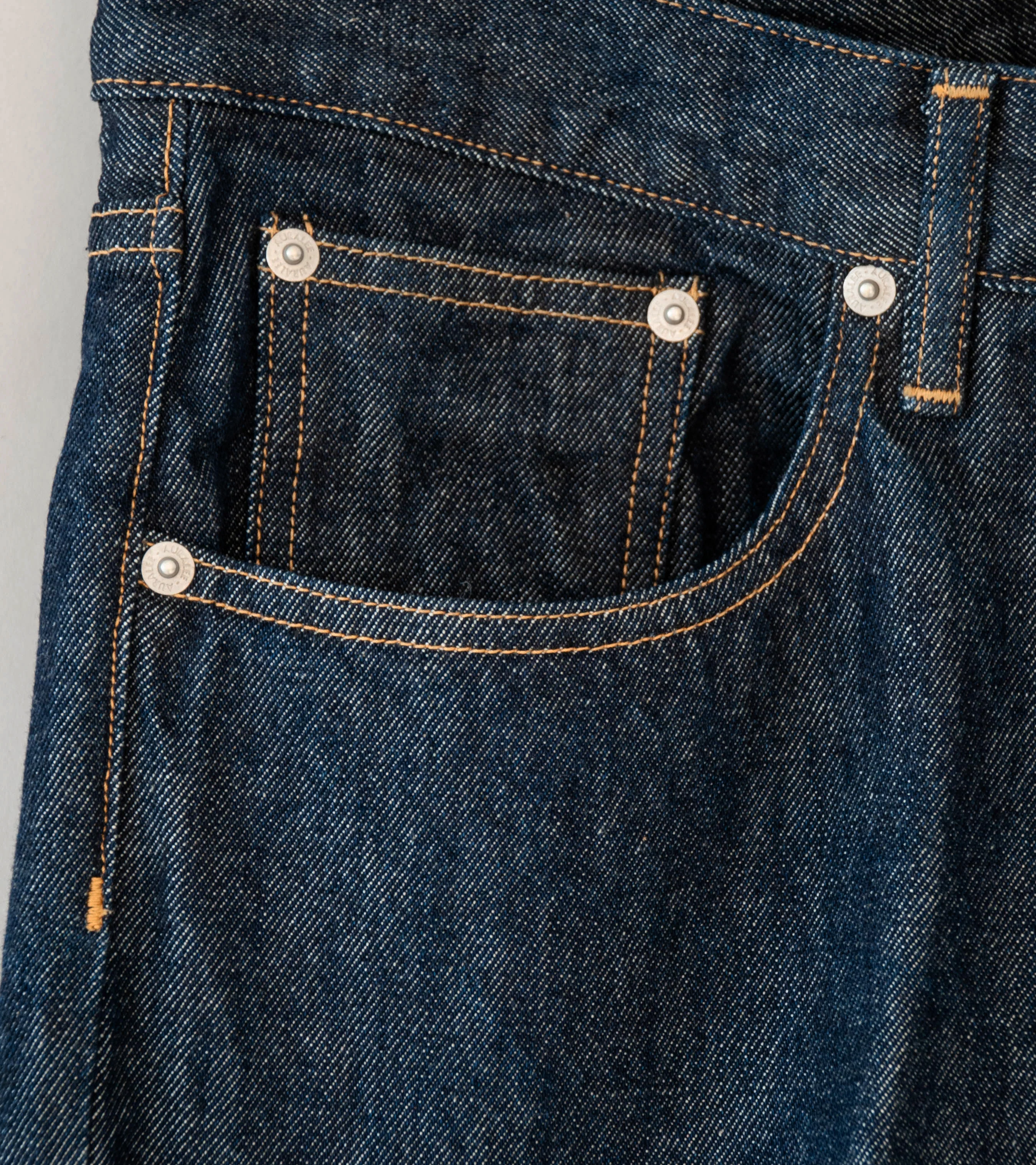 Auralee 'Hard Twist Denim 5P Pants' (Indigo) - Image 3