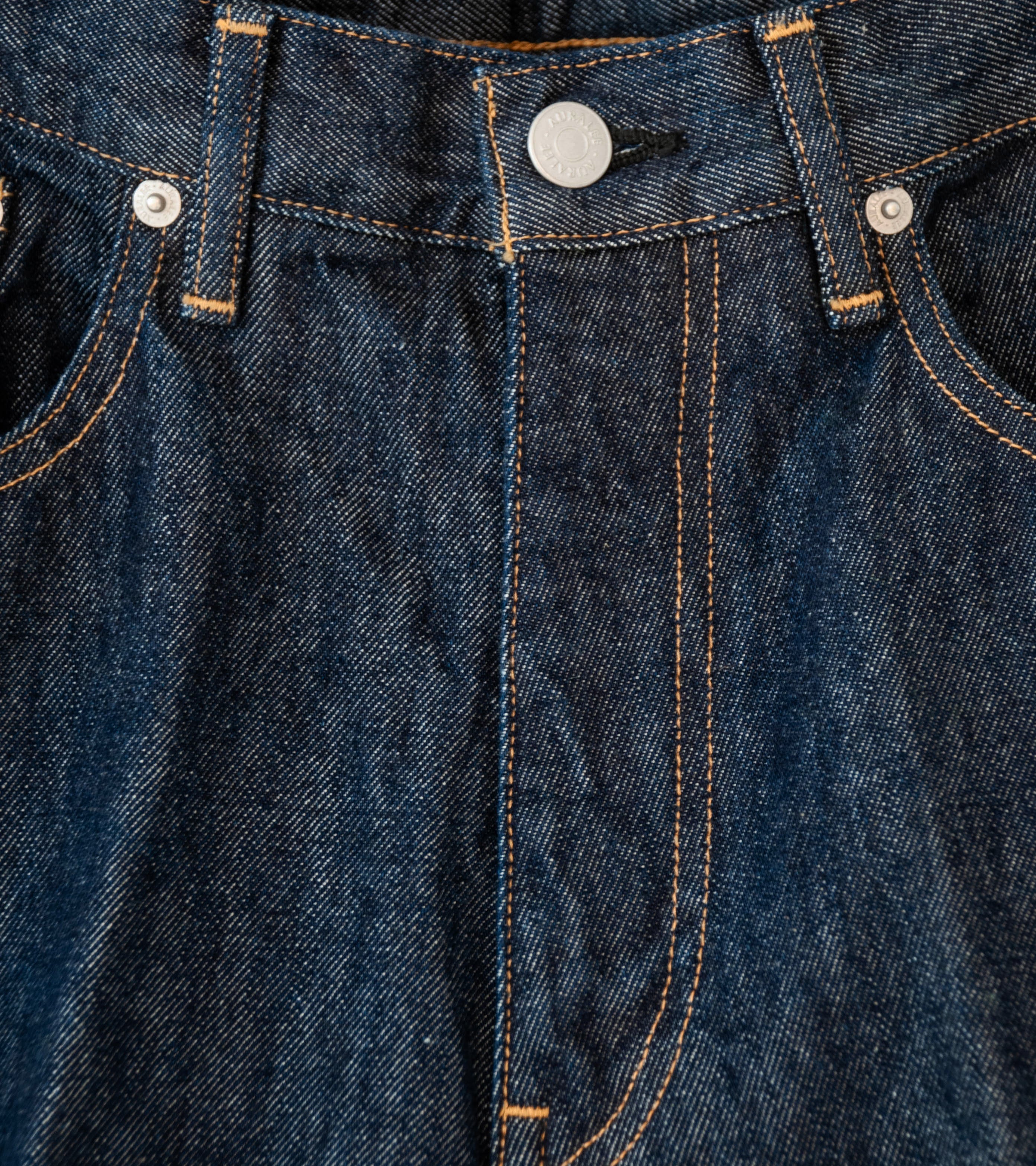 Auralee 'Hard Twist Denim 5P Pants' (Indigo) - Image 4