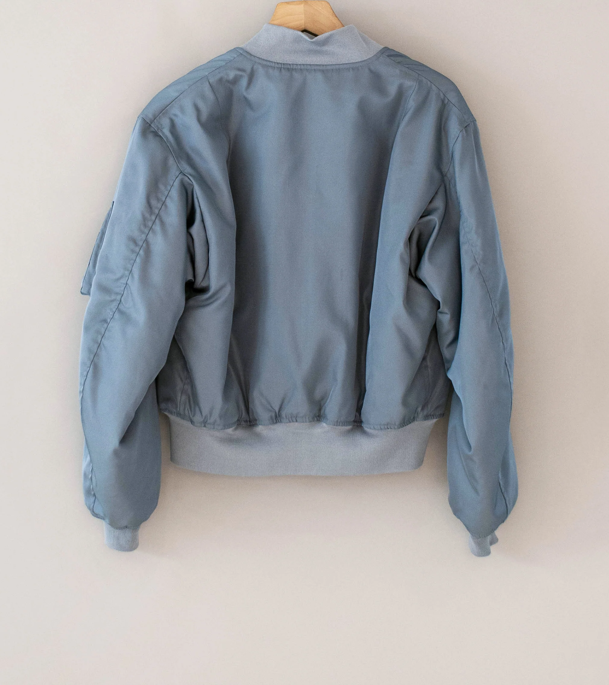 Auralee 'High Density Silk Twill Flight Blouson' (Blue Gray) - Image 8