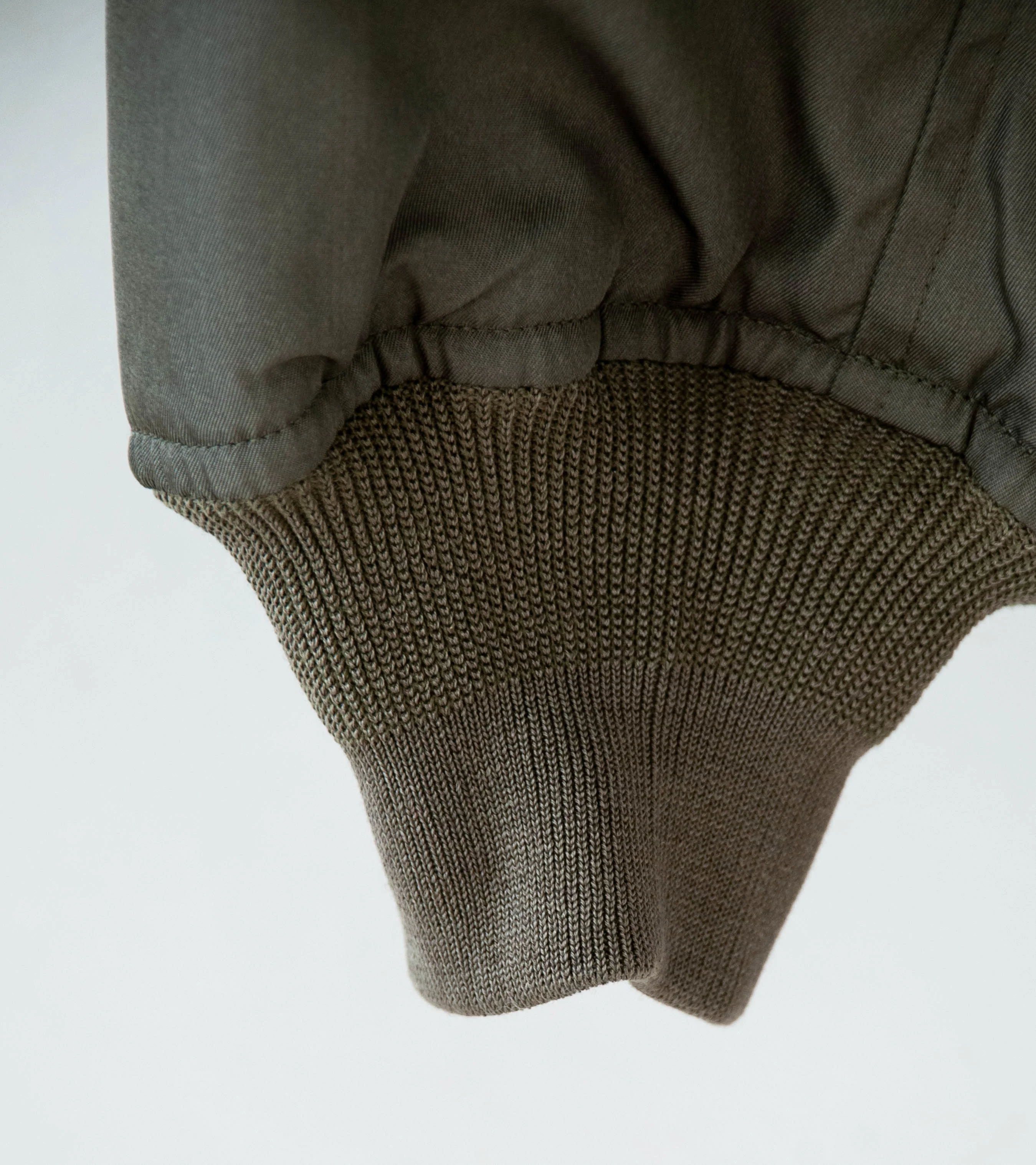 Auralee 'High Density Silk Twill Flight Blouson' (Dark Olive) - Image 4