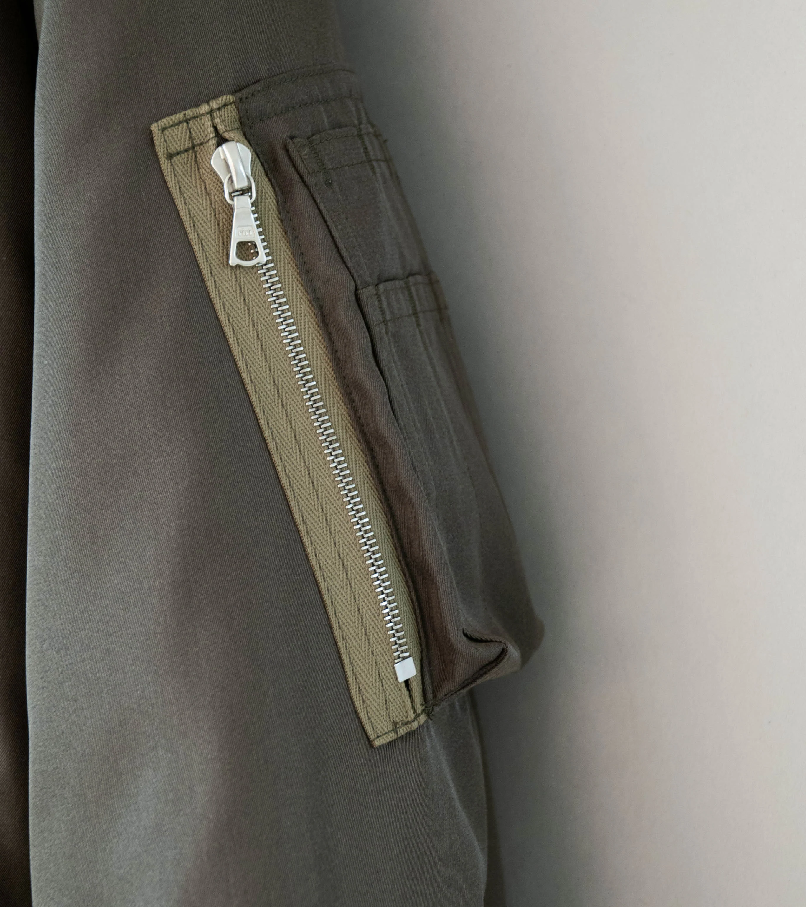 Auralee 'High Density Silk Twill Flight Blouson' (Dark Olive) - Image 5