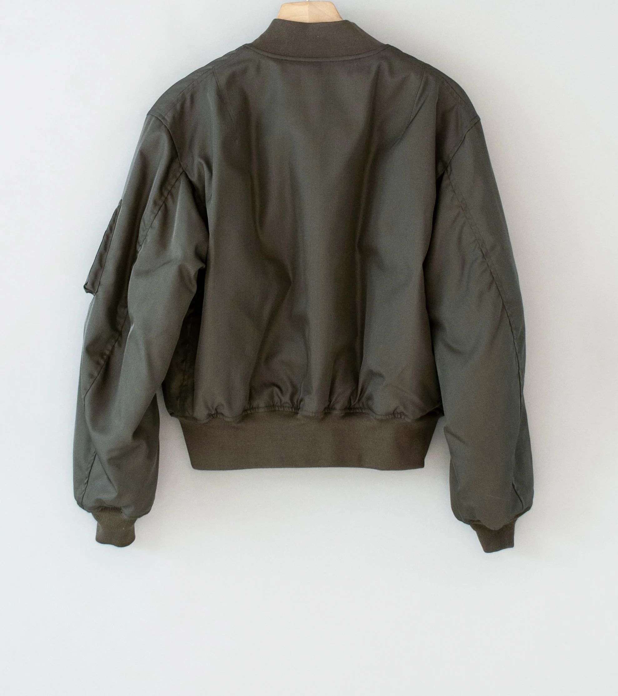 Auralee 'High Density Silk Twill Flight Blouson' (Dark Olive) - Image 7
