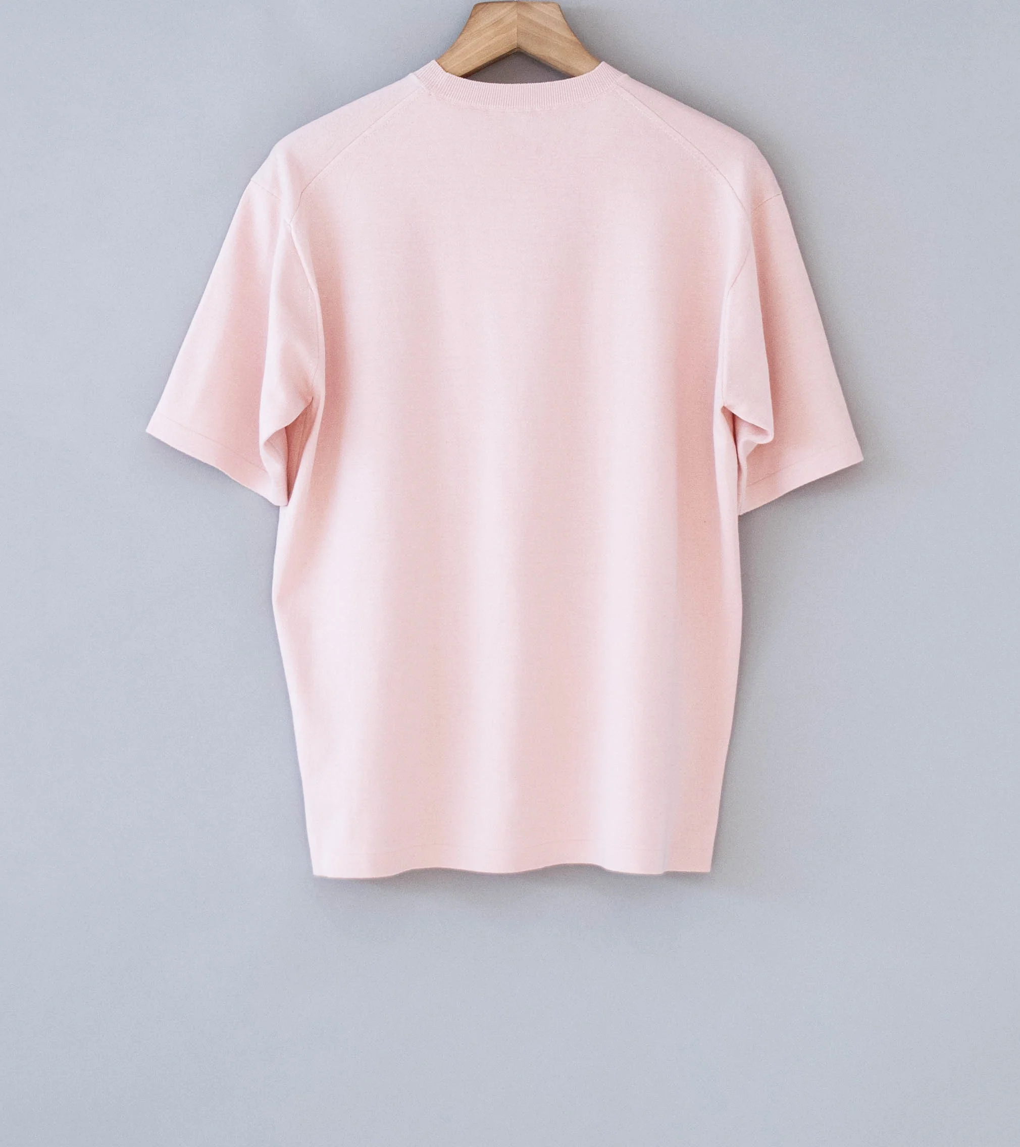 Auralee 'High Gauge Tussah Silk Knit Tee' (Light Pink) - Image 5