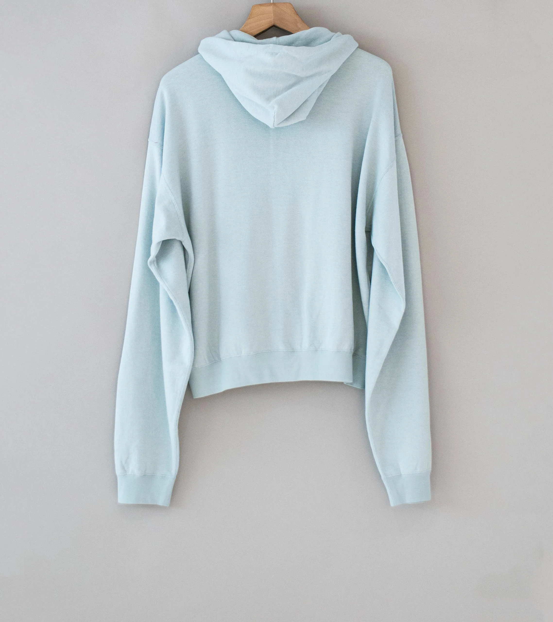 Auralee 'High Twist Light Sweat Zip Parka' (Pale Blue) - Image 6