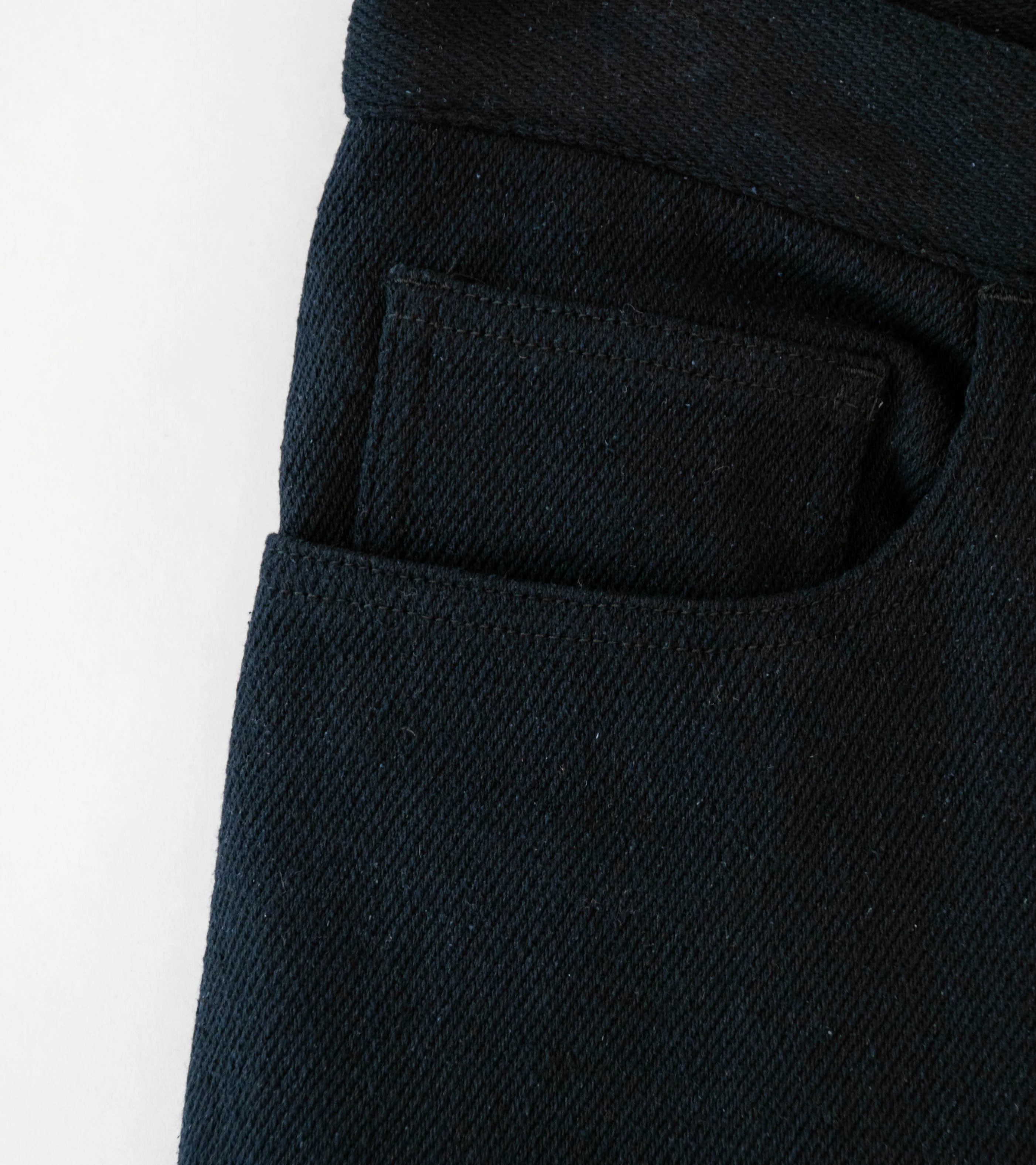Auralee 'Silk Nep Denim 5P Wide Shorts' (Black) - Image 3