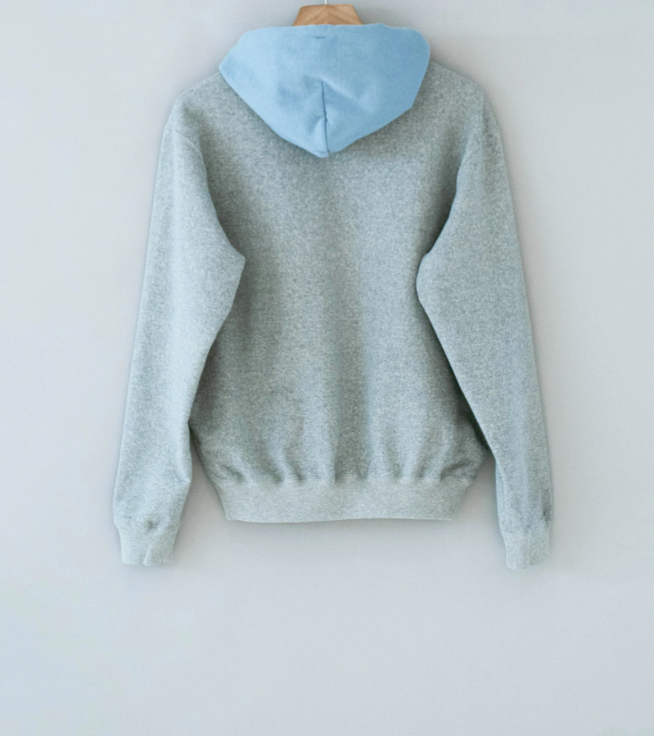 Auralee 'Smooth Soft BD Sweat P/O Parka' (Top Gray / Dusty Blue) - Image 10