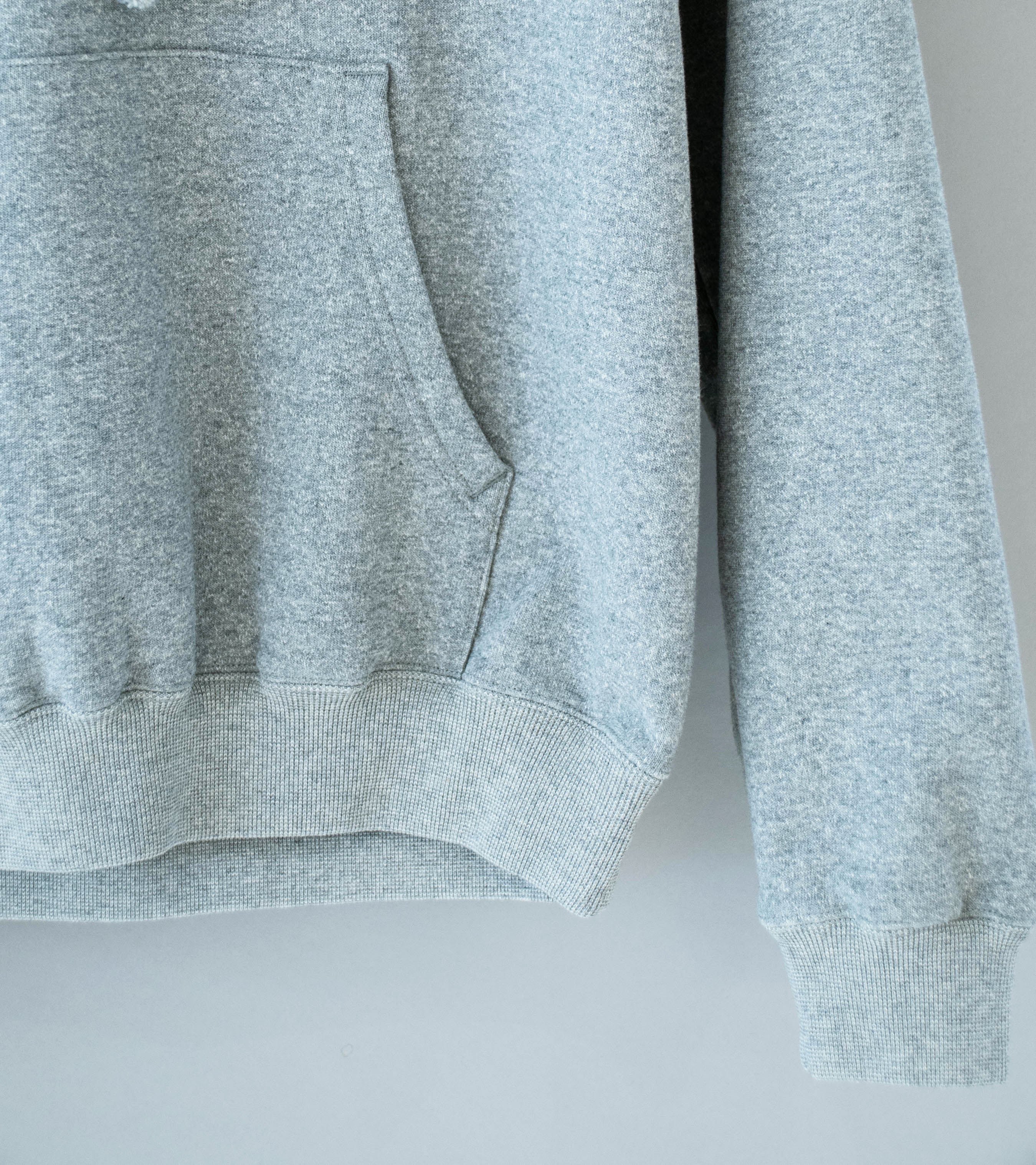 Auralee 'Smooth Soft BD Sweat P/O Parka' (Top Gray / Dusty Blue) - Image 3