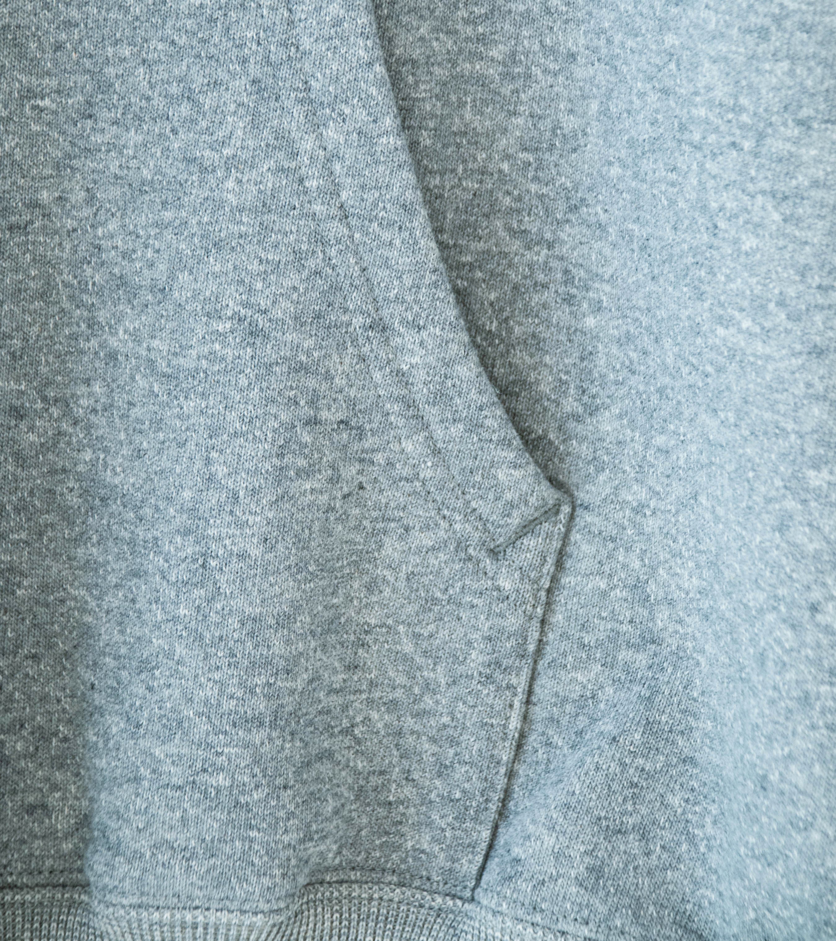 Auralee 'Smooth Soft BD Sweat P/O Parka' (Top Gray / Dusty Blue) - Image 4