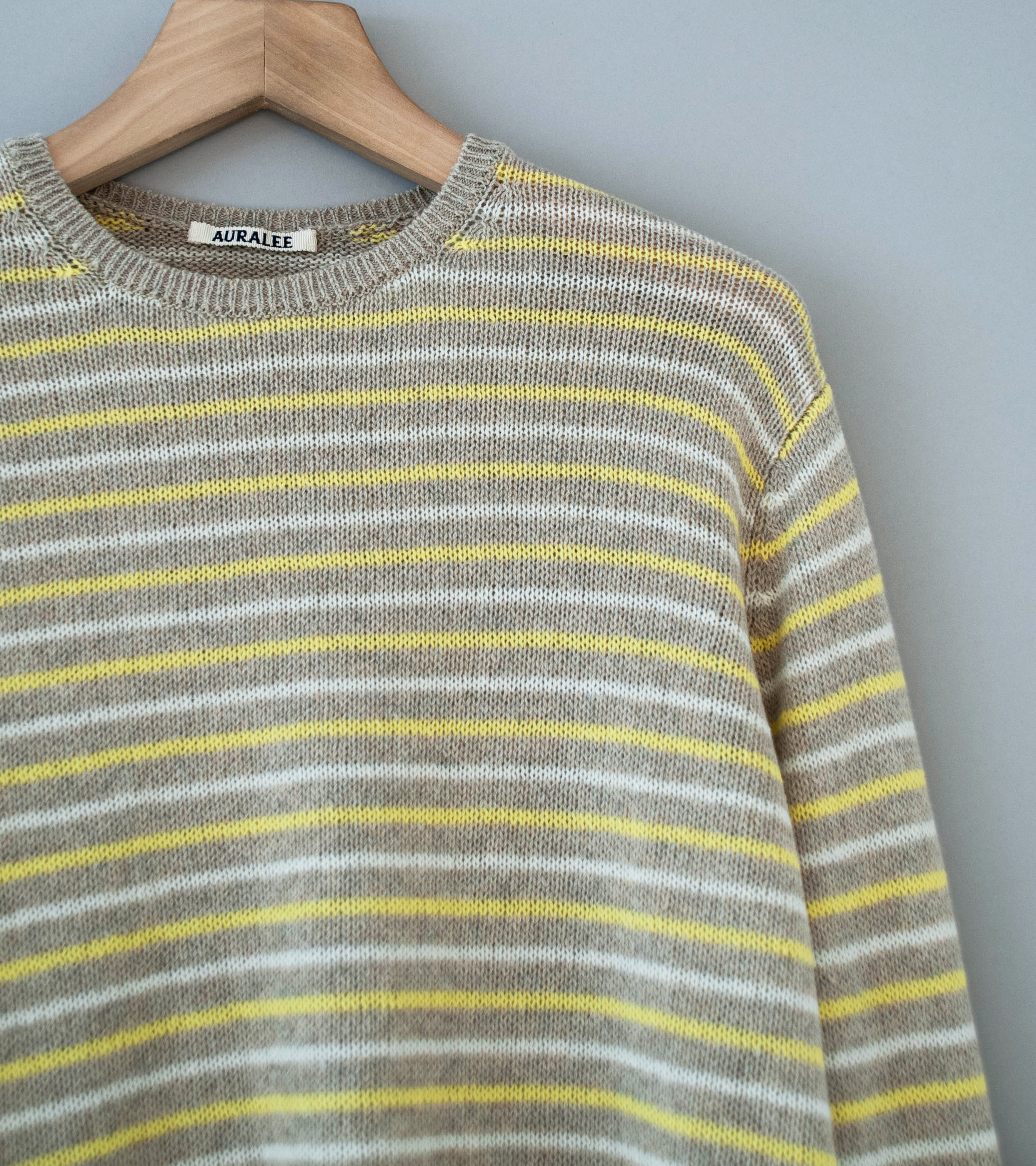 Auralee 'Summer Cashmere Knit P/O' (Beige / Yellow) - Image 2