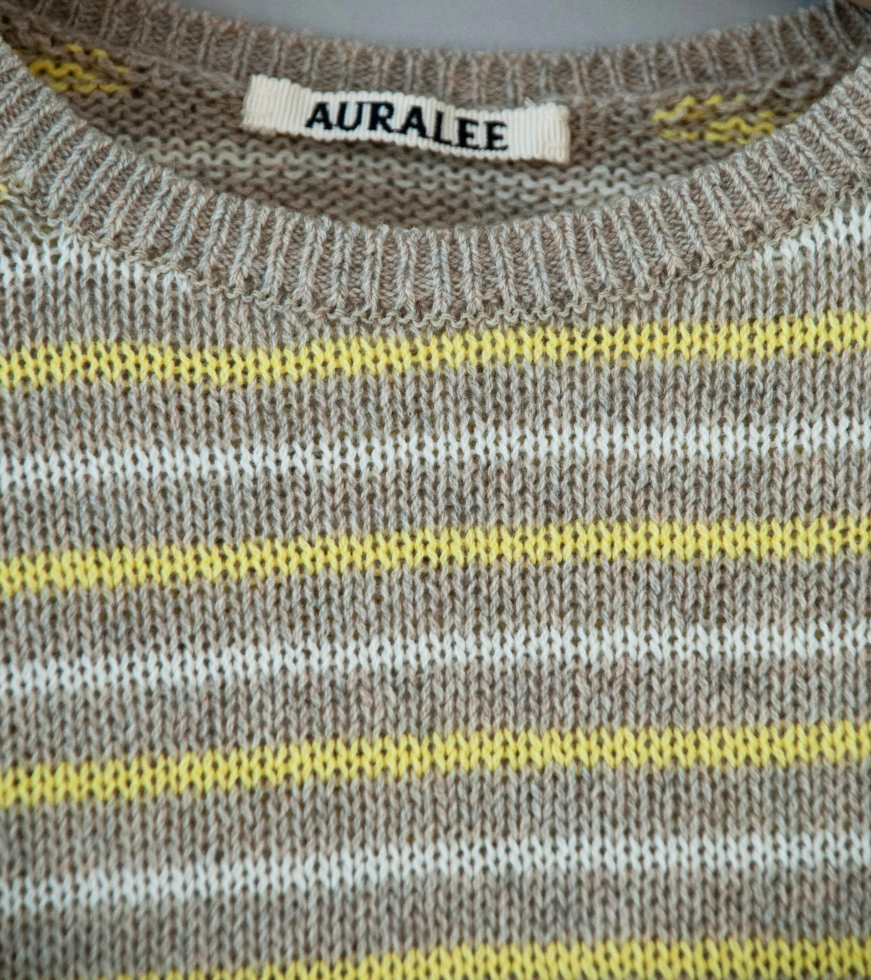 Auralee 'Summer Cashmere Knit P/O' (Beige / Yellow) - Image 7