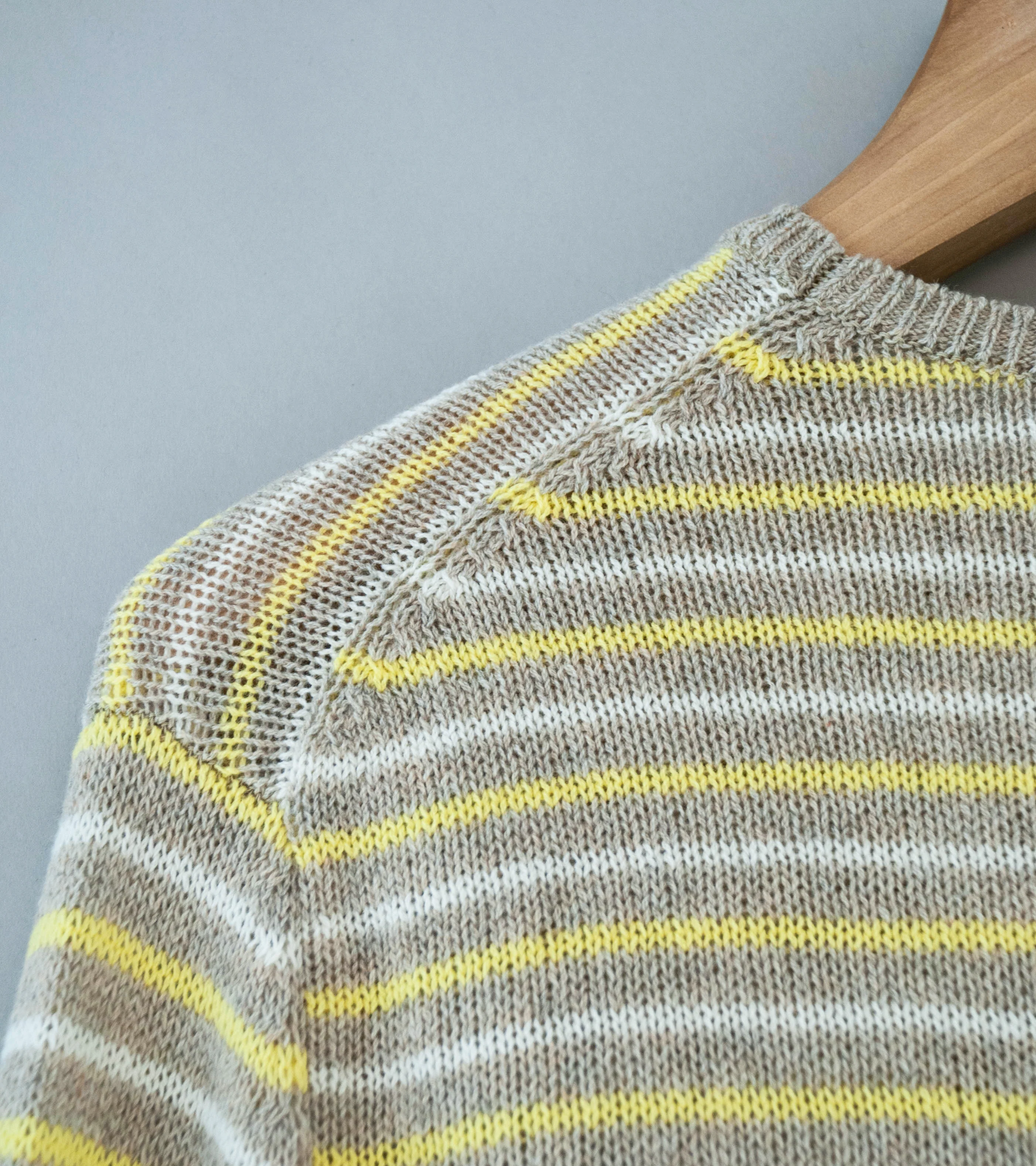 Auralee 'Summer Cashmere Knit P/O' (Beige / Yellow) - Image 9