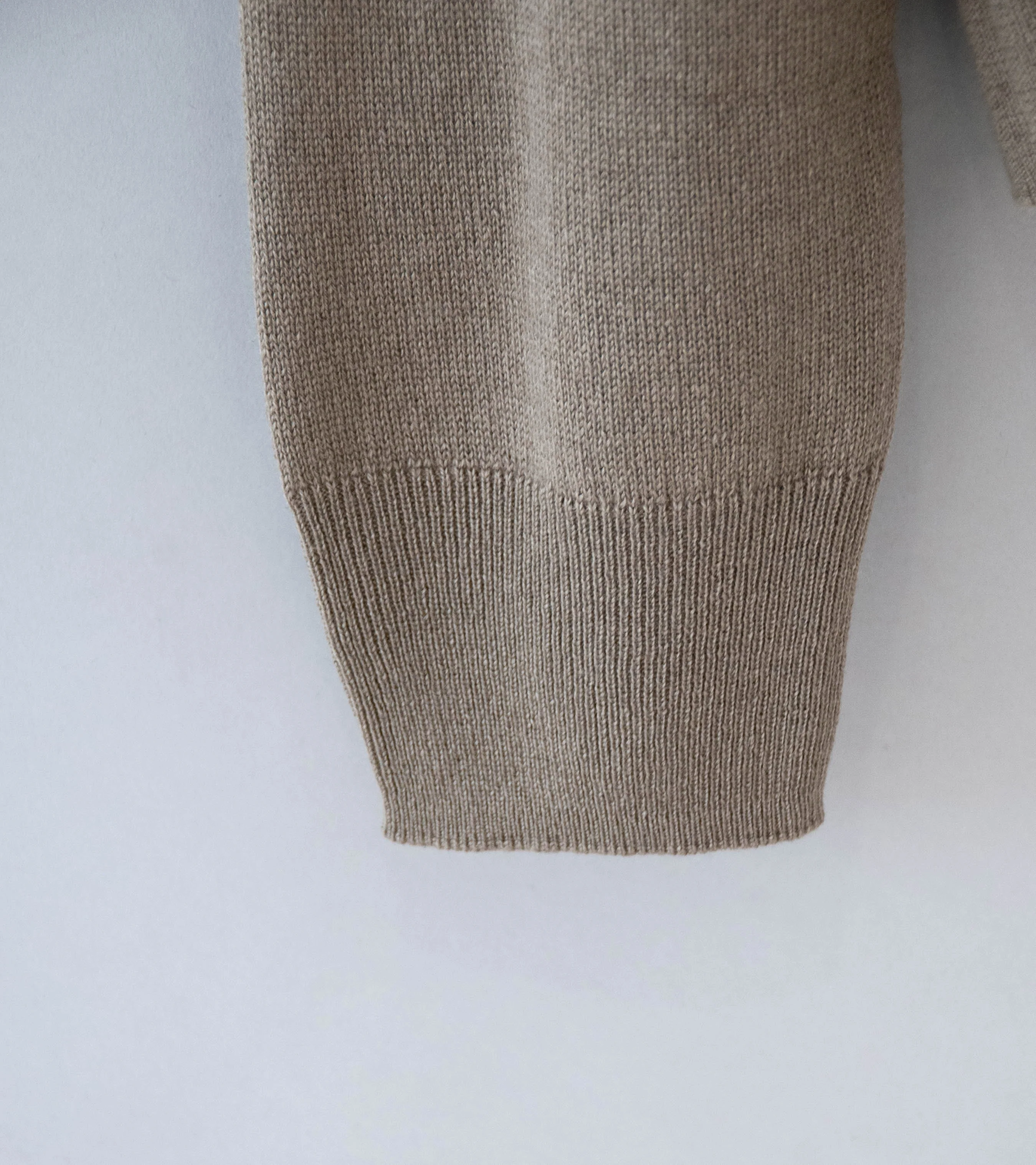 Auralee 'Super Fine Cashmere Silk Knit V-Neck P/O' (Khaki Brown) - Image 4