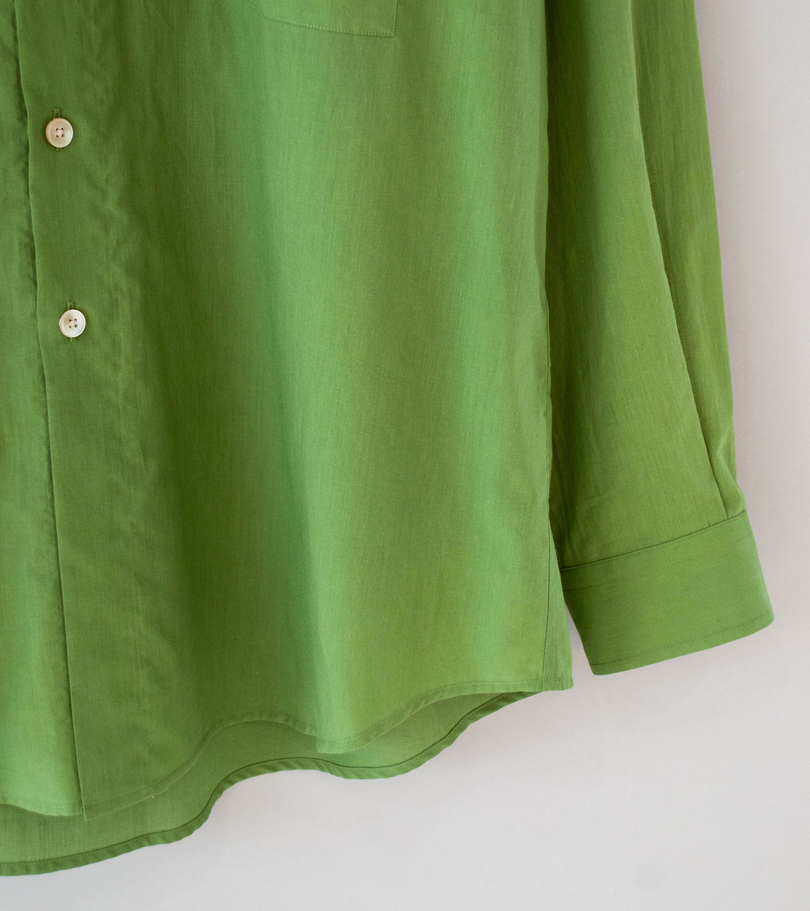 Auralee 'Super Fine Cotton Lawn Shirt' (Dusty Green) - Image 4