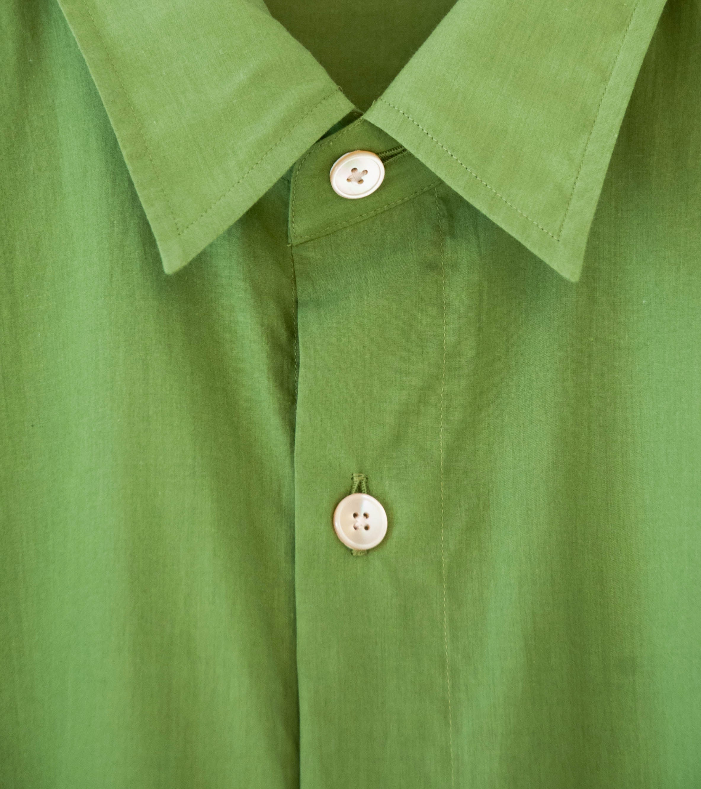 Auralee 'Super Fine Cotton Lawn Shirt' (Dusty Green) - Image 6