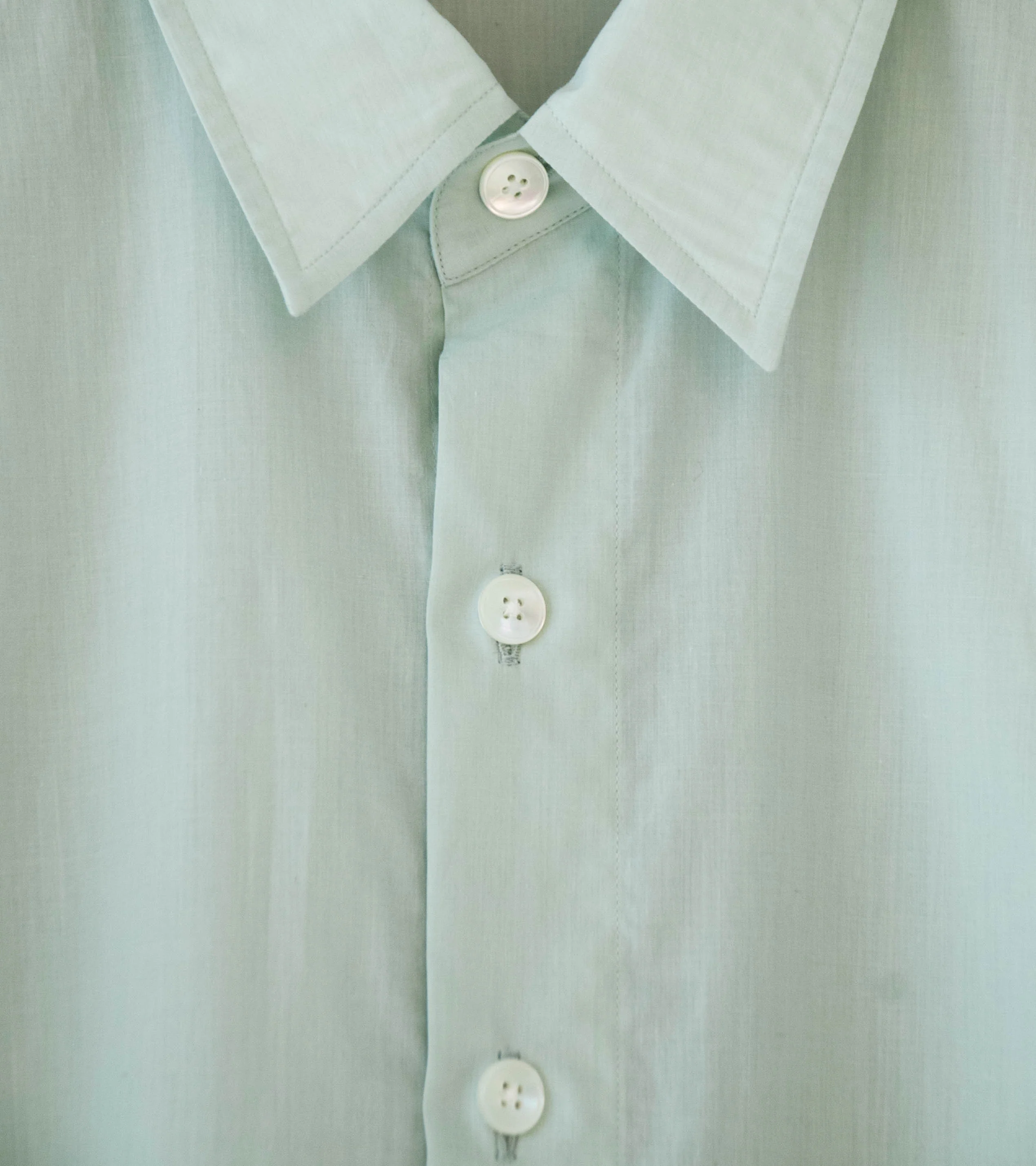 Auralee 'Super Fine Cotton Lawn Shirt' (Pale Blue) - Image 5