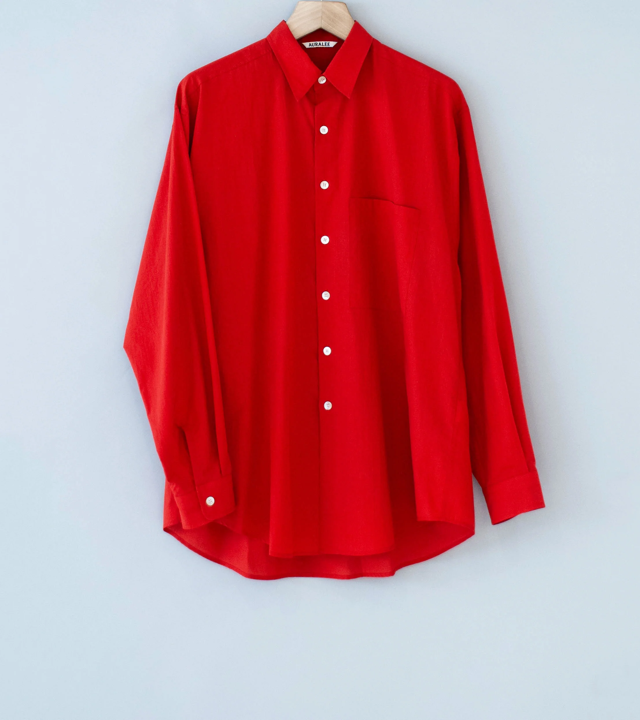 Auralee 'Super Fine Cotton Lawn Shirt' (Red)