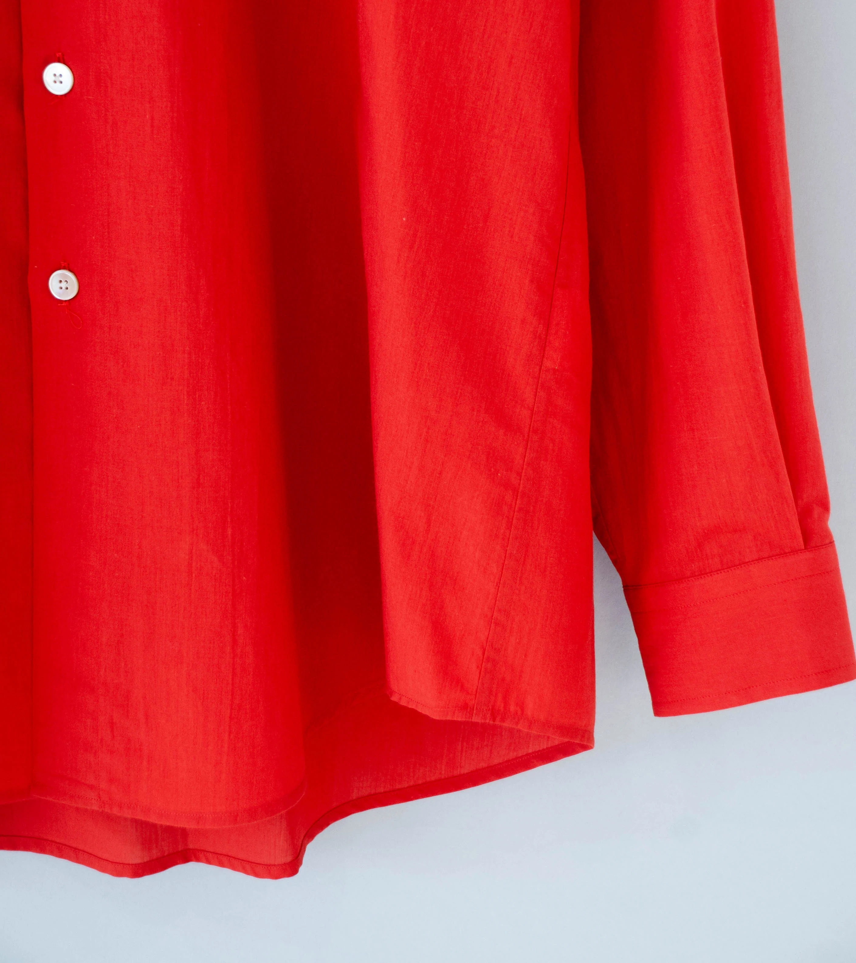 Auralee 'Super Fine Cotton Lawn Shirt' (Red) - Image 4