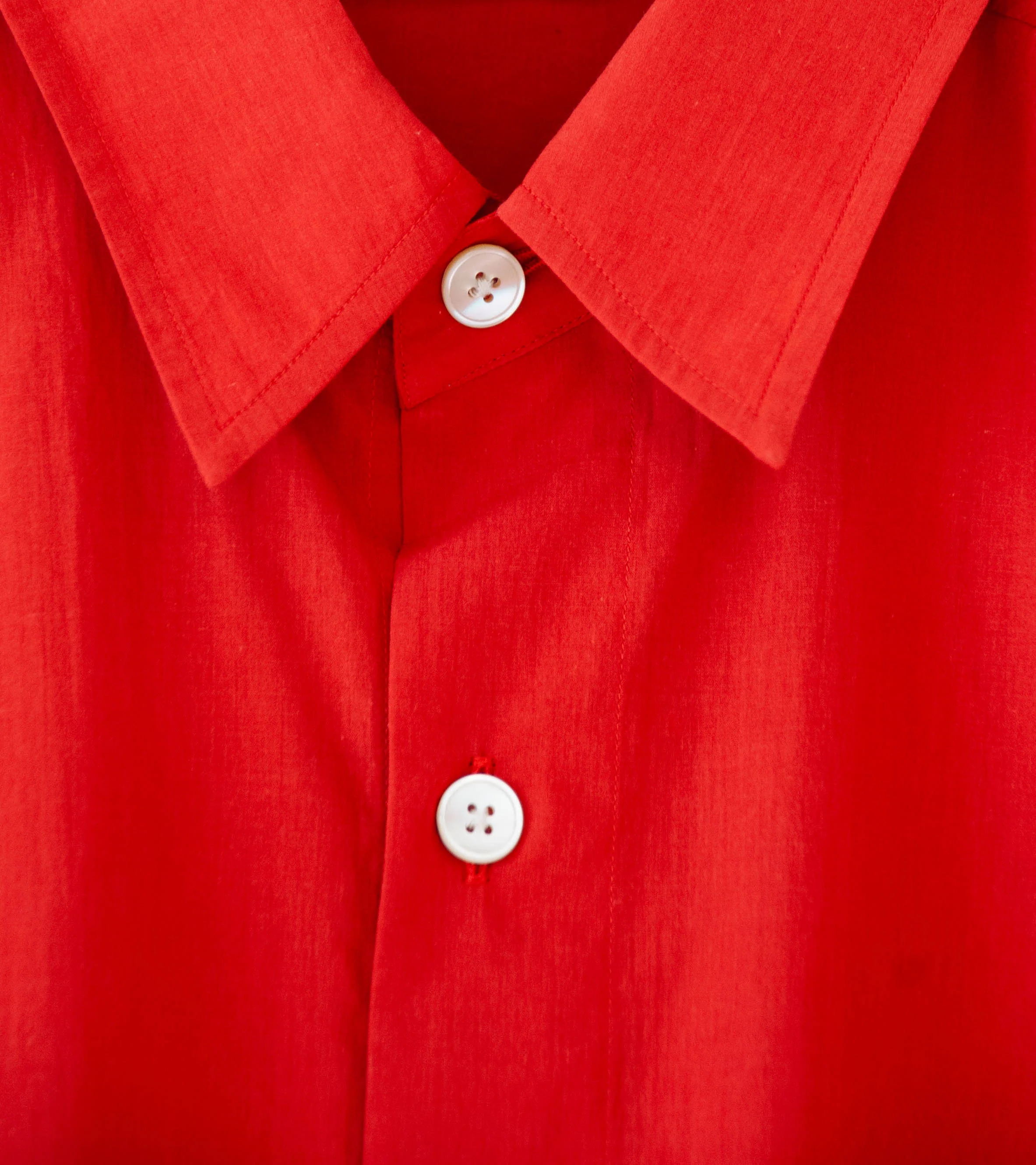 Auralee 'Super Fine Cotton Lawn Shirt' (Red) - Image 6